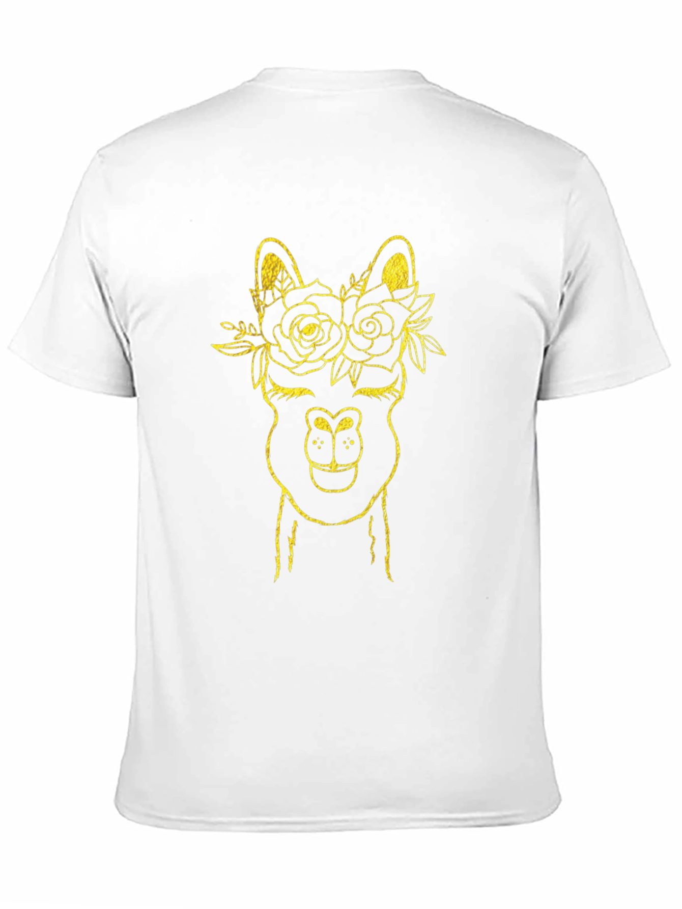Llama Flower Crown Graphic Tee - Black Cotton T-Shirt
