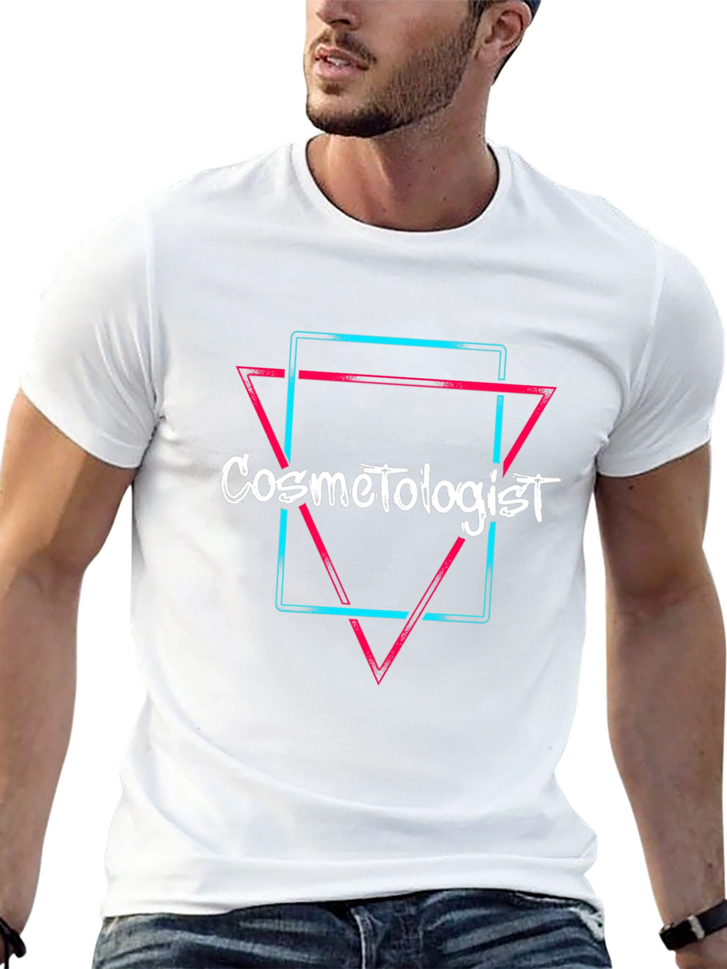 Cosmetologist Neon Graphic T-Shirt - Black