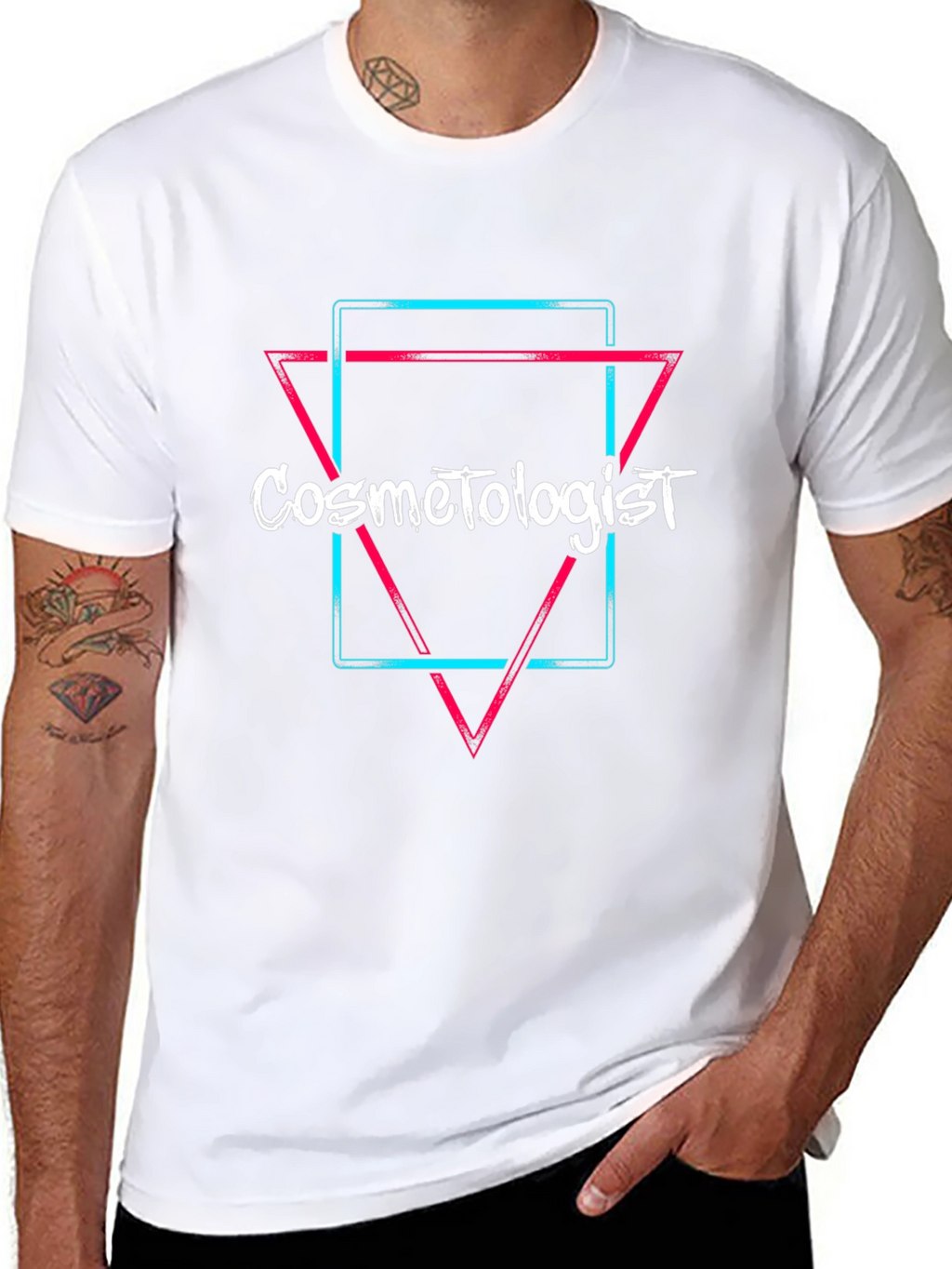 Cosmetologist Neon Graphic T-Shirt - Black