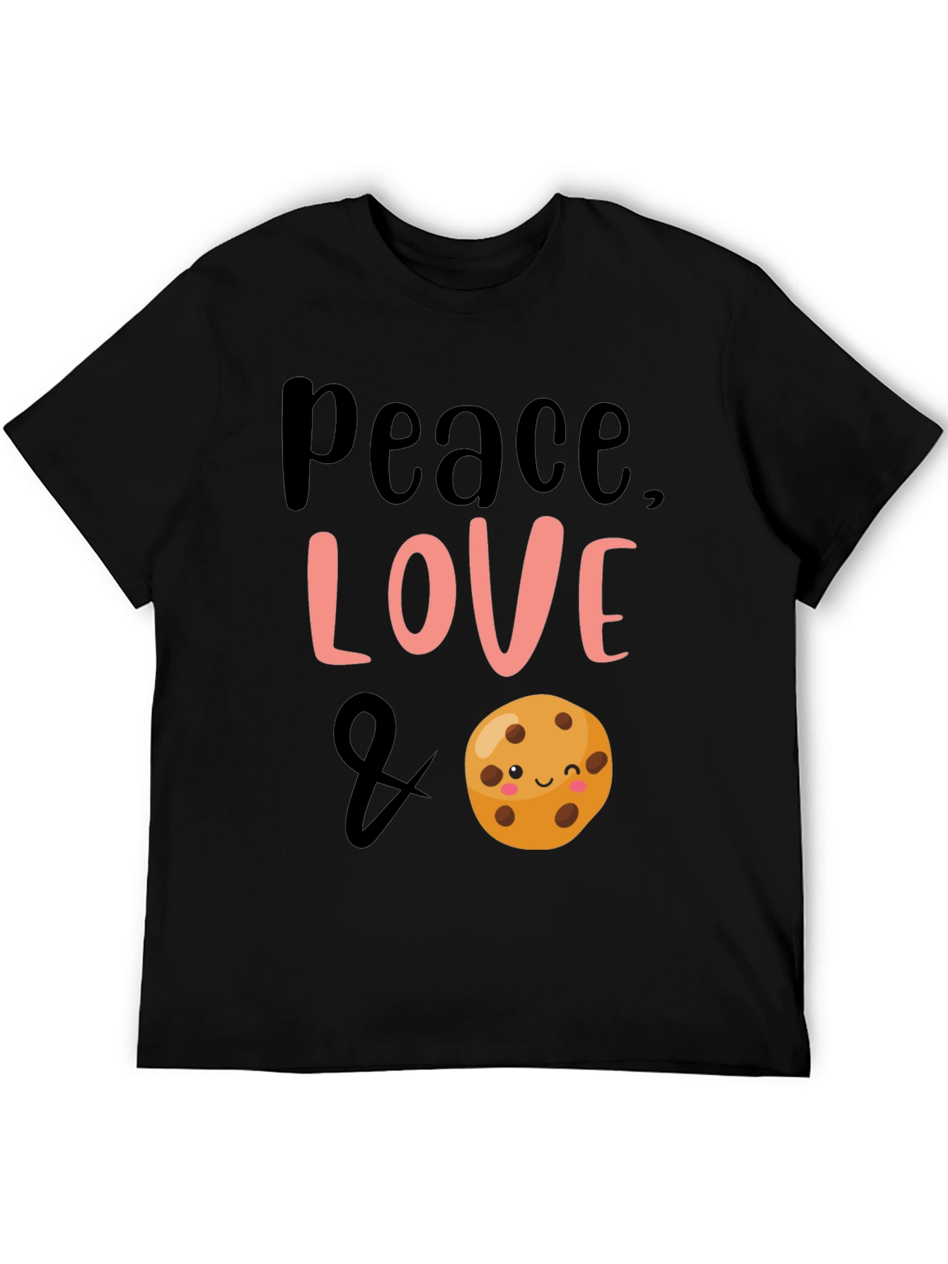 Peace Love & Cookies Black Graphic Tee