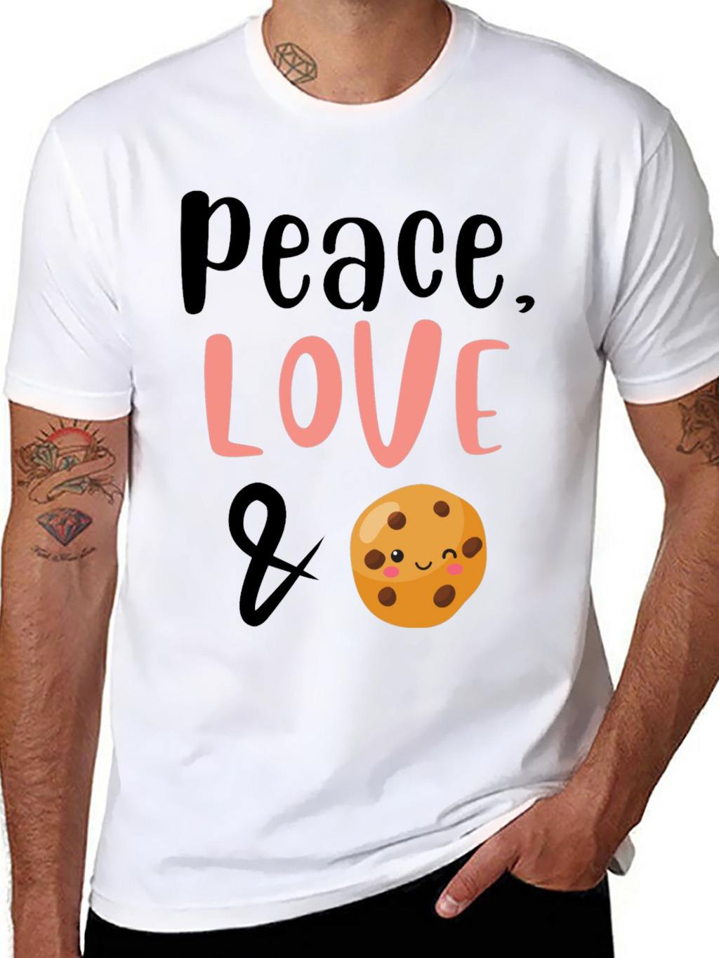 Peace Love & Cookies Black Graphic Tee