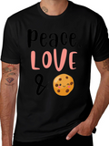 Peace Love & Cookies Black Graphic Tee