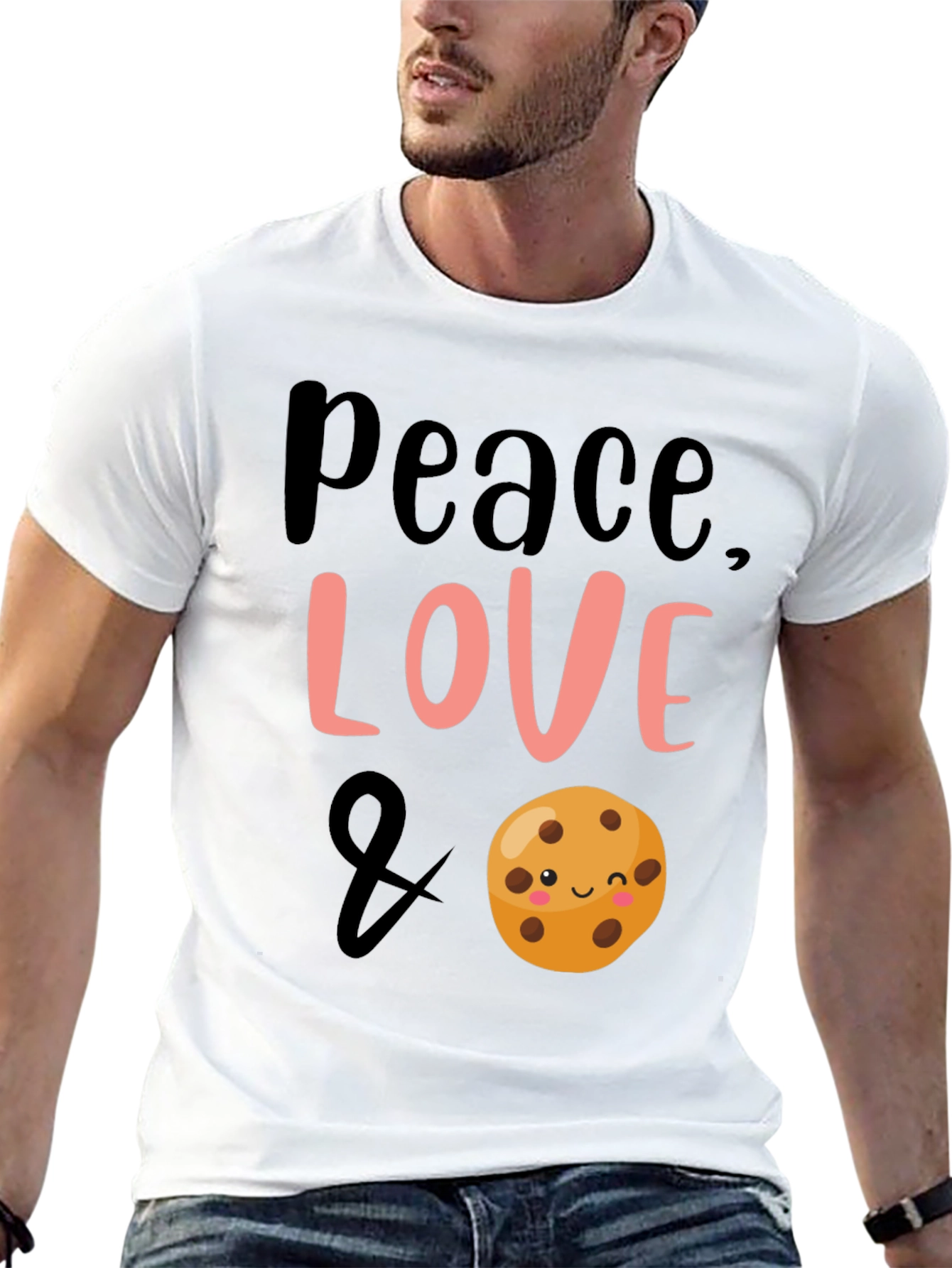 Peace Love & Cookies Black Graphic Tee