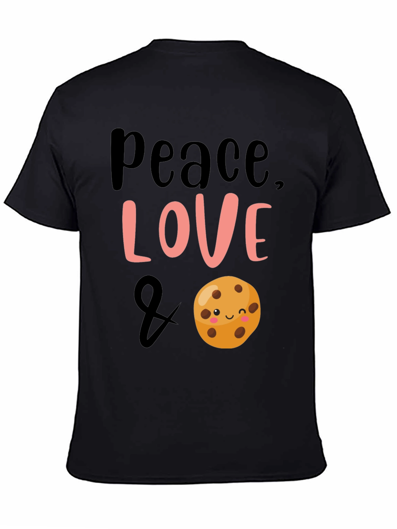 Peace Love & Cookies Black Graphic Tee
