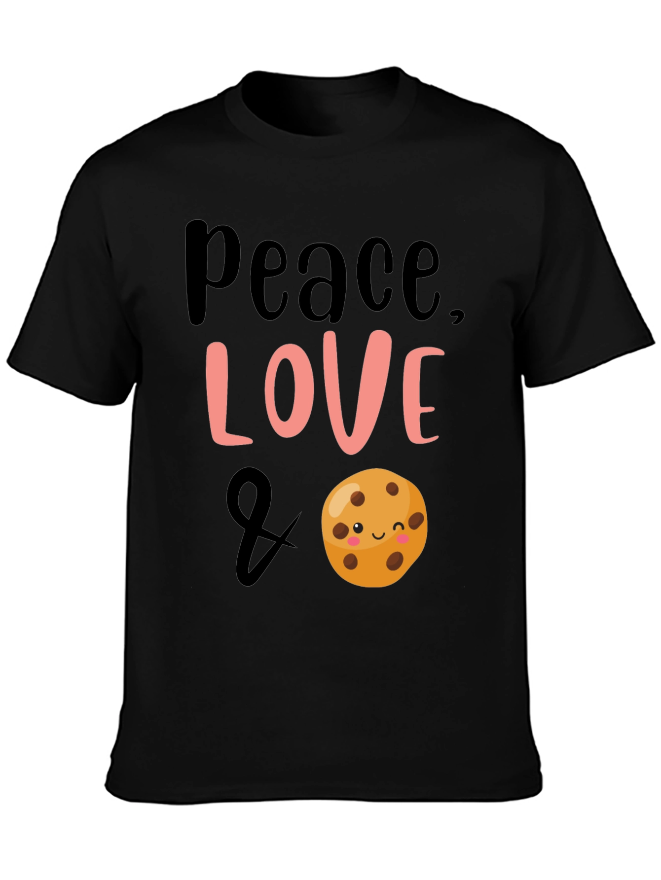 Peace Love & Cookies Black Graphic Tee