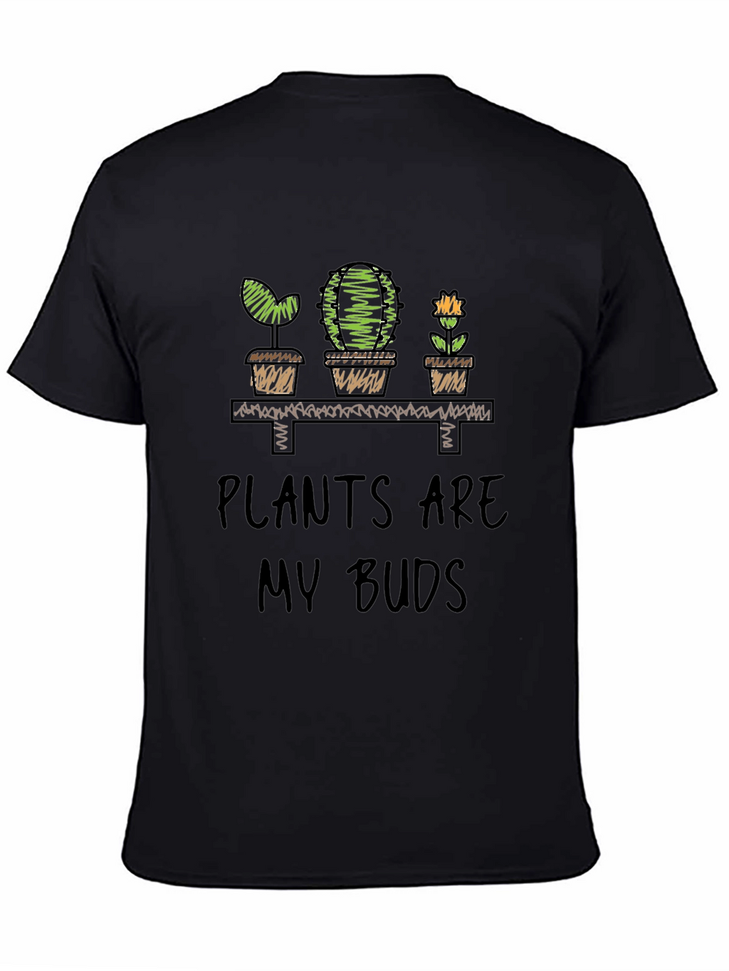 Plants Are My Buds Graphic Tee - Black
