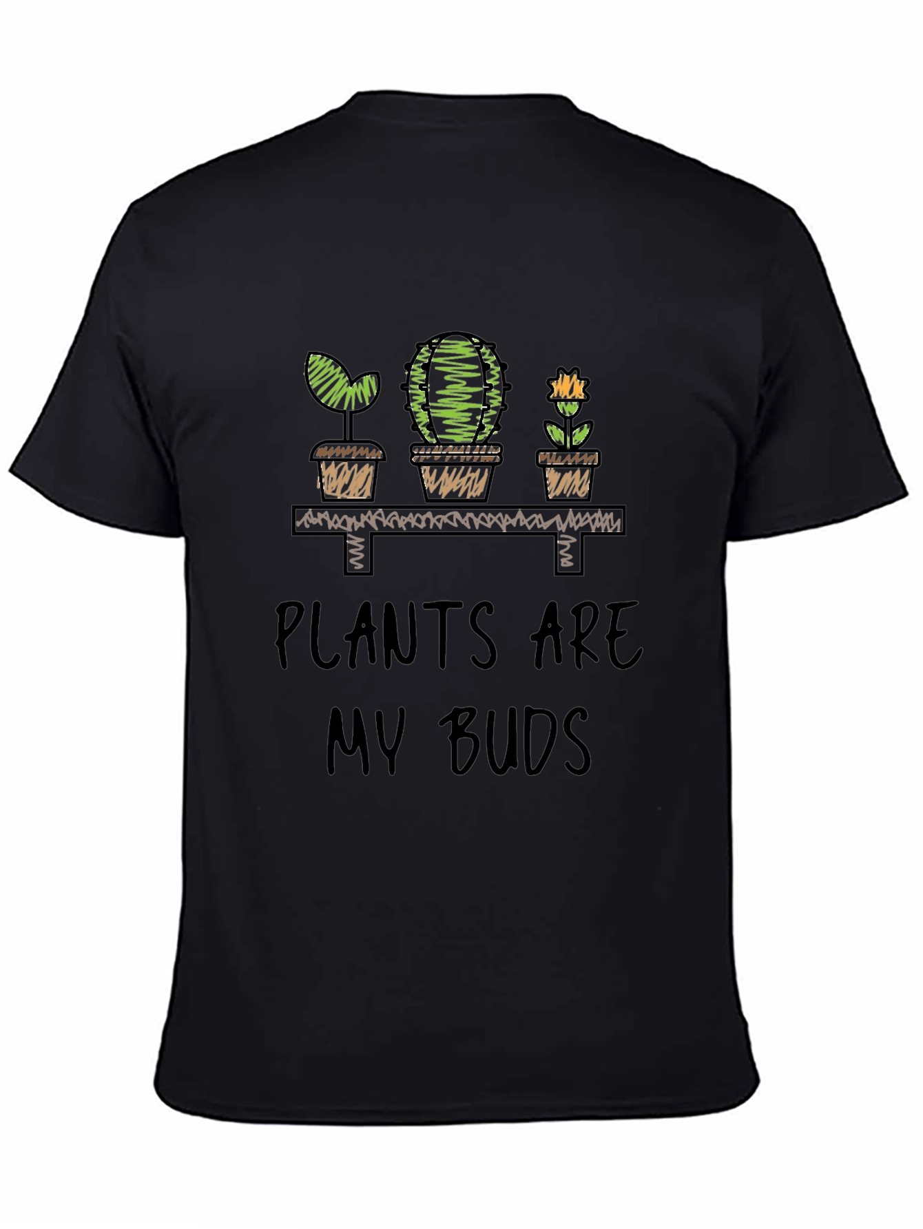 Plants Are My Buds Graphic Tee - Black