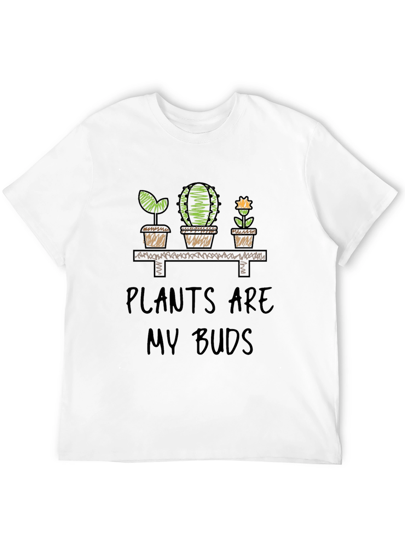 Plants Are My Buds Graphic Tee - Black