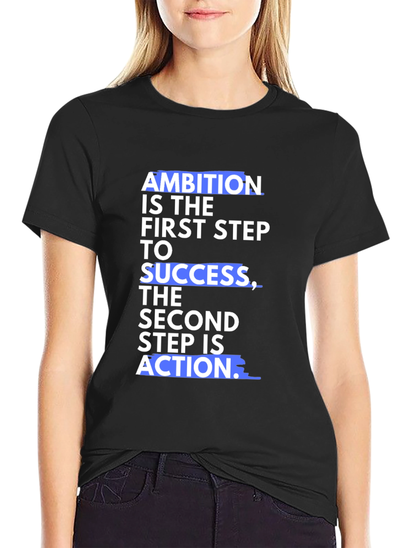 Motivational Ambition Success Black T-Shirt