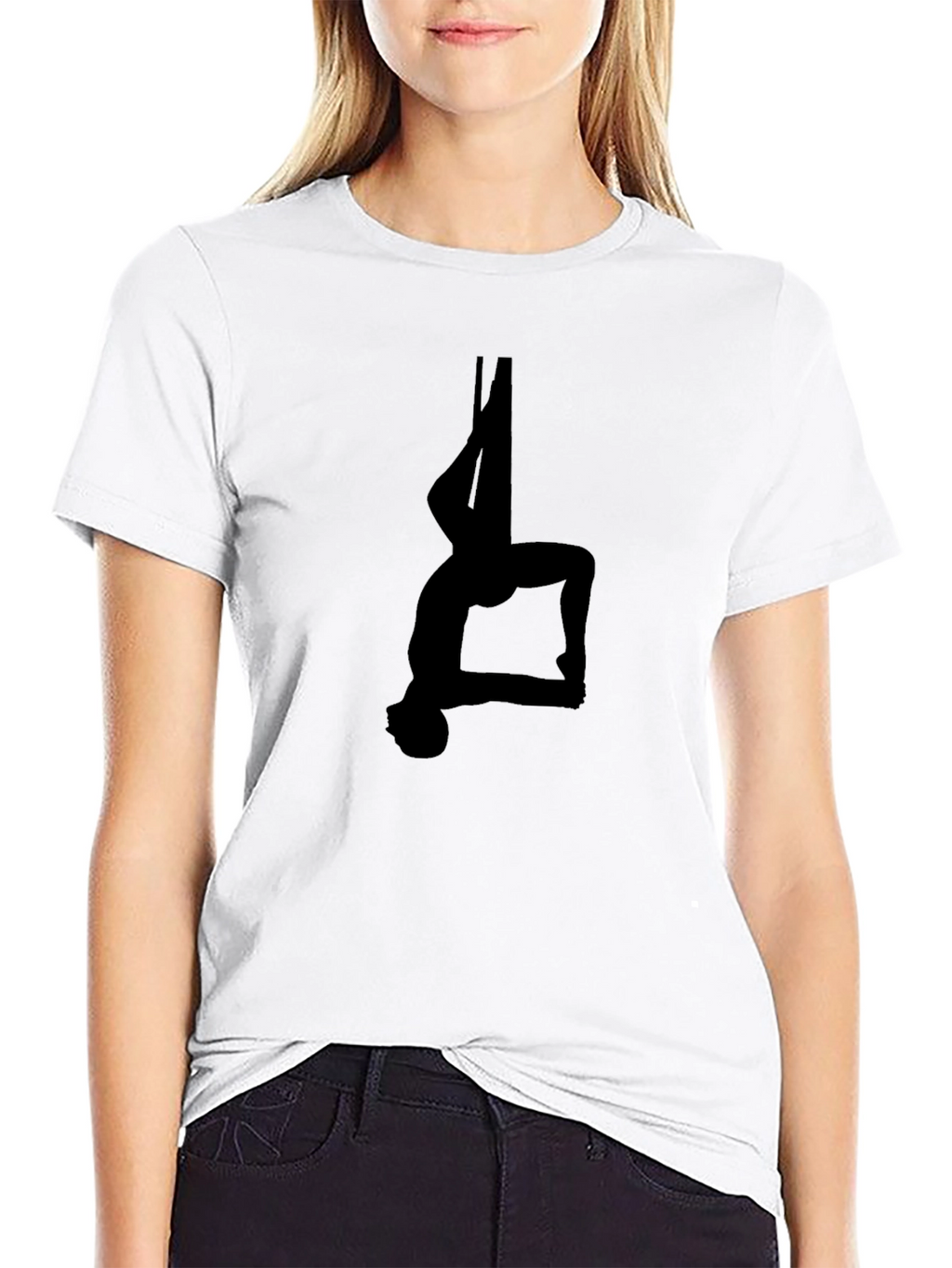 Aerial Silk Silhouette Black T-Shirt
