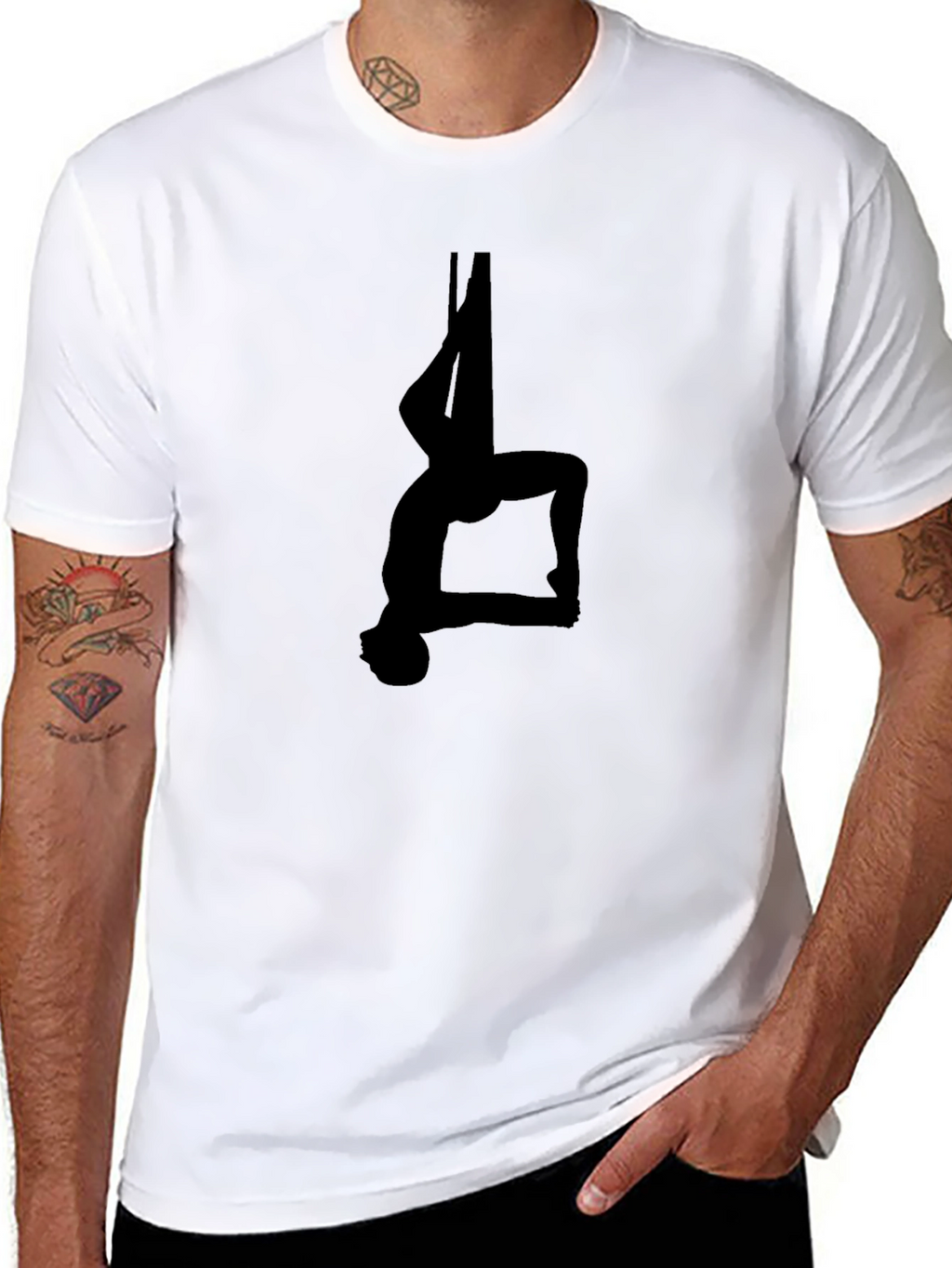 Aerial Silk Silhouette Black T-Shirt
