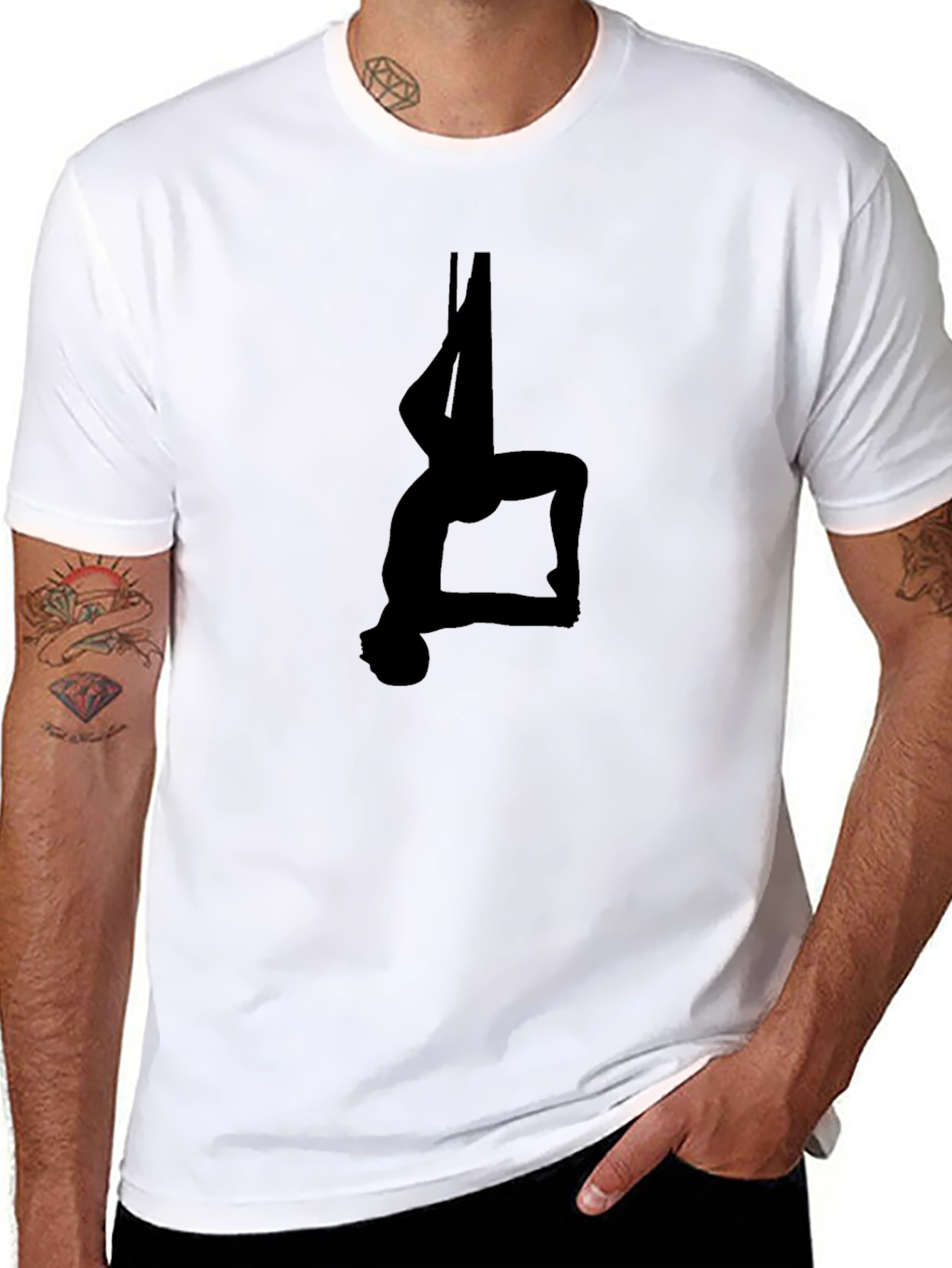 Aerial Silk Silhouette Black T-Shirt