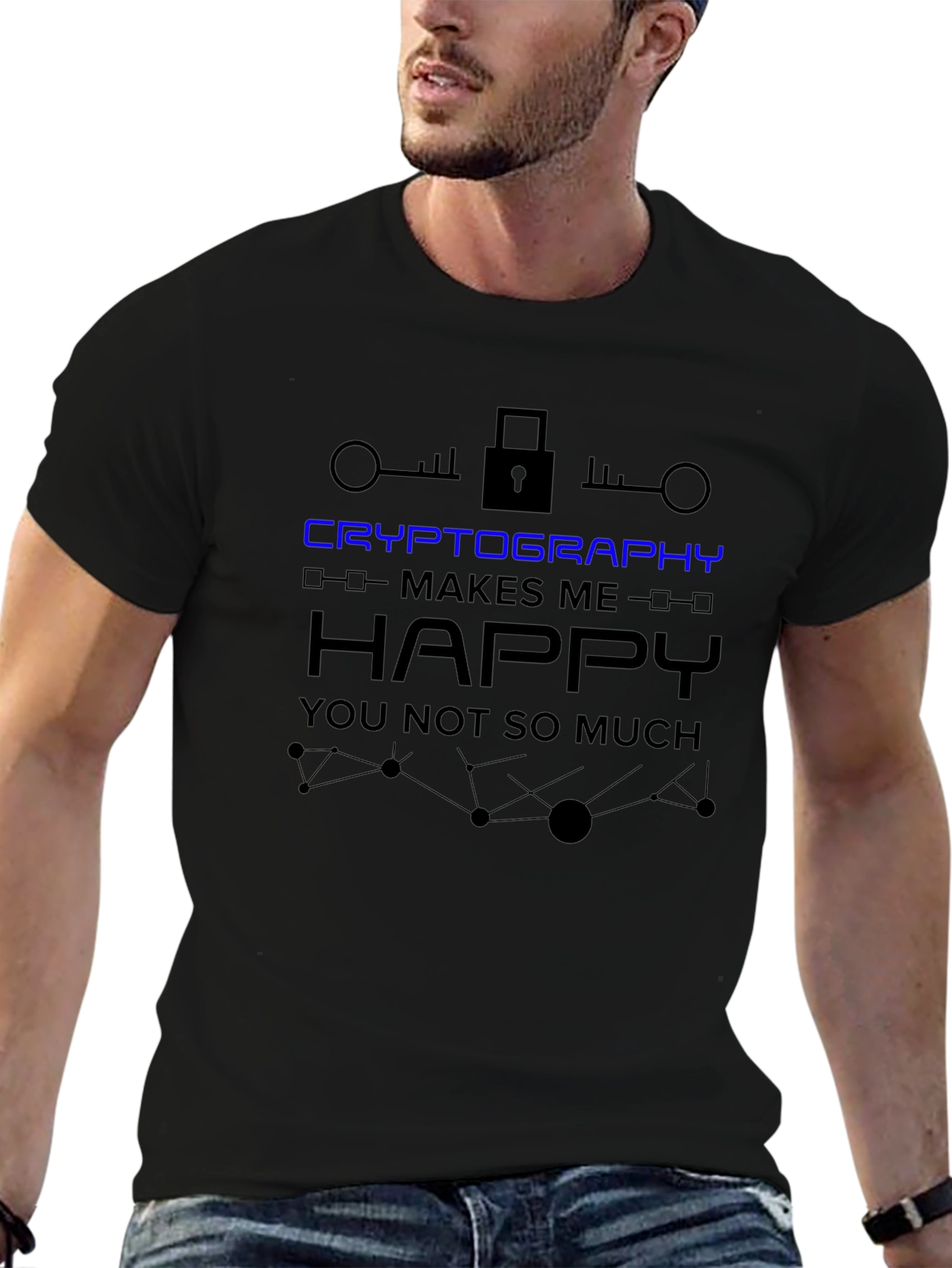 Cryptography Makes Me Happy T-Shirt - Black
