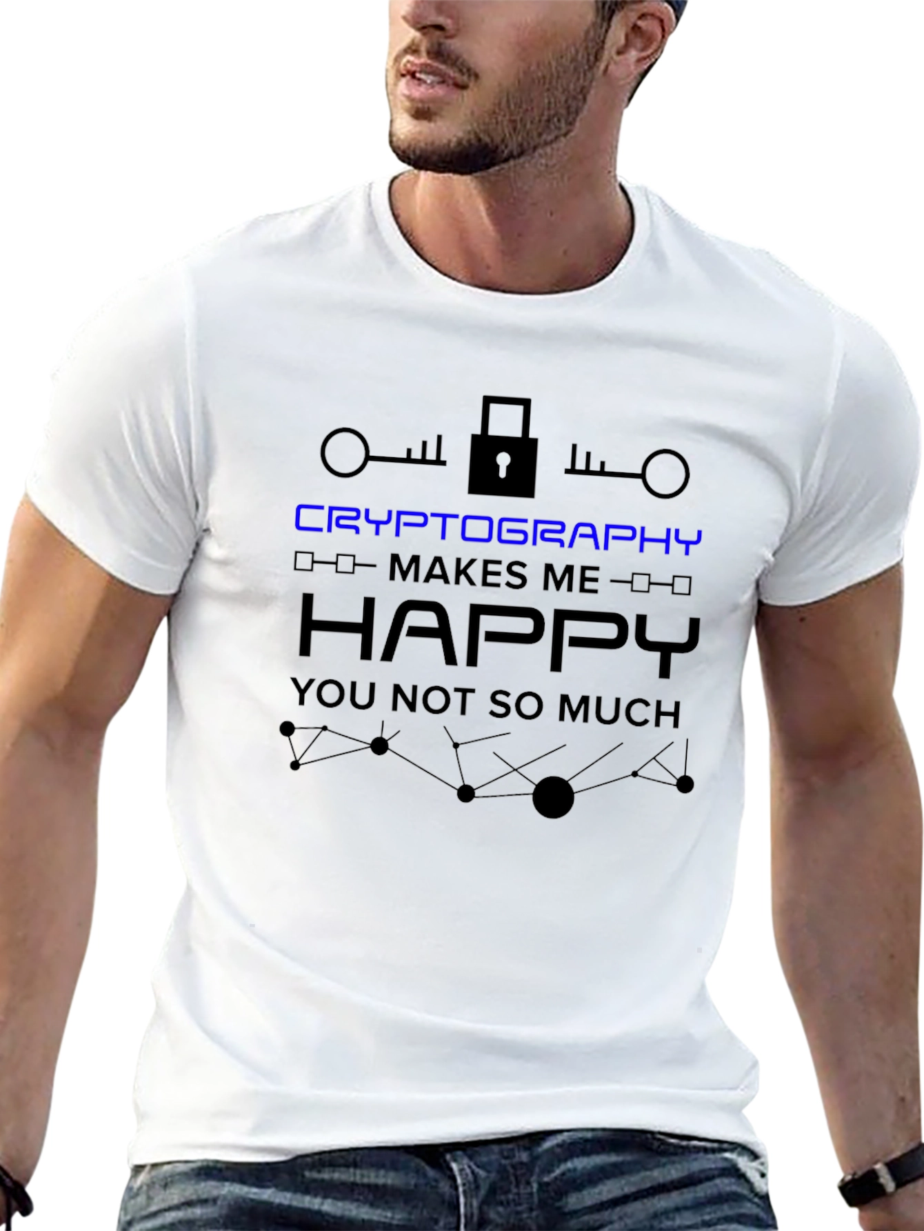 Cryptography Makes Me Happy T-Shirt - Black