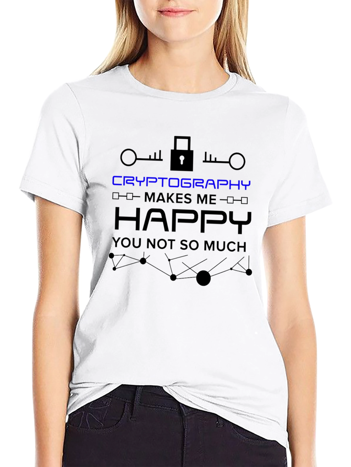 Cryptography Makes Me Happy T-Shirt - Black