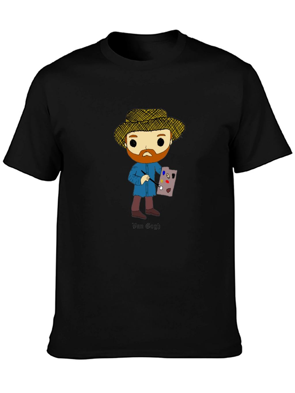 Van Gogh Cartoon T-Shirt - Artistic Novelty Tee