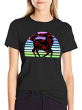 Floral Horse Graphic Tee - Sunset Design
