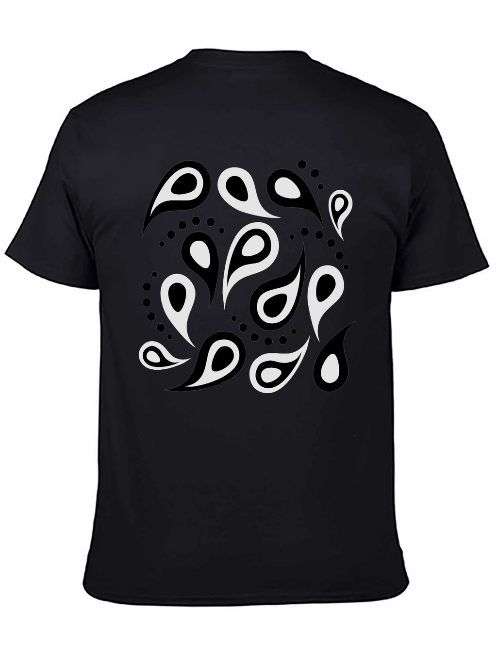 Black Paisley Patterned T-Shirt