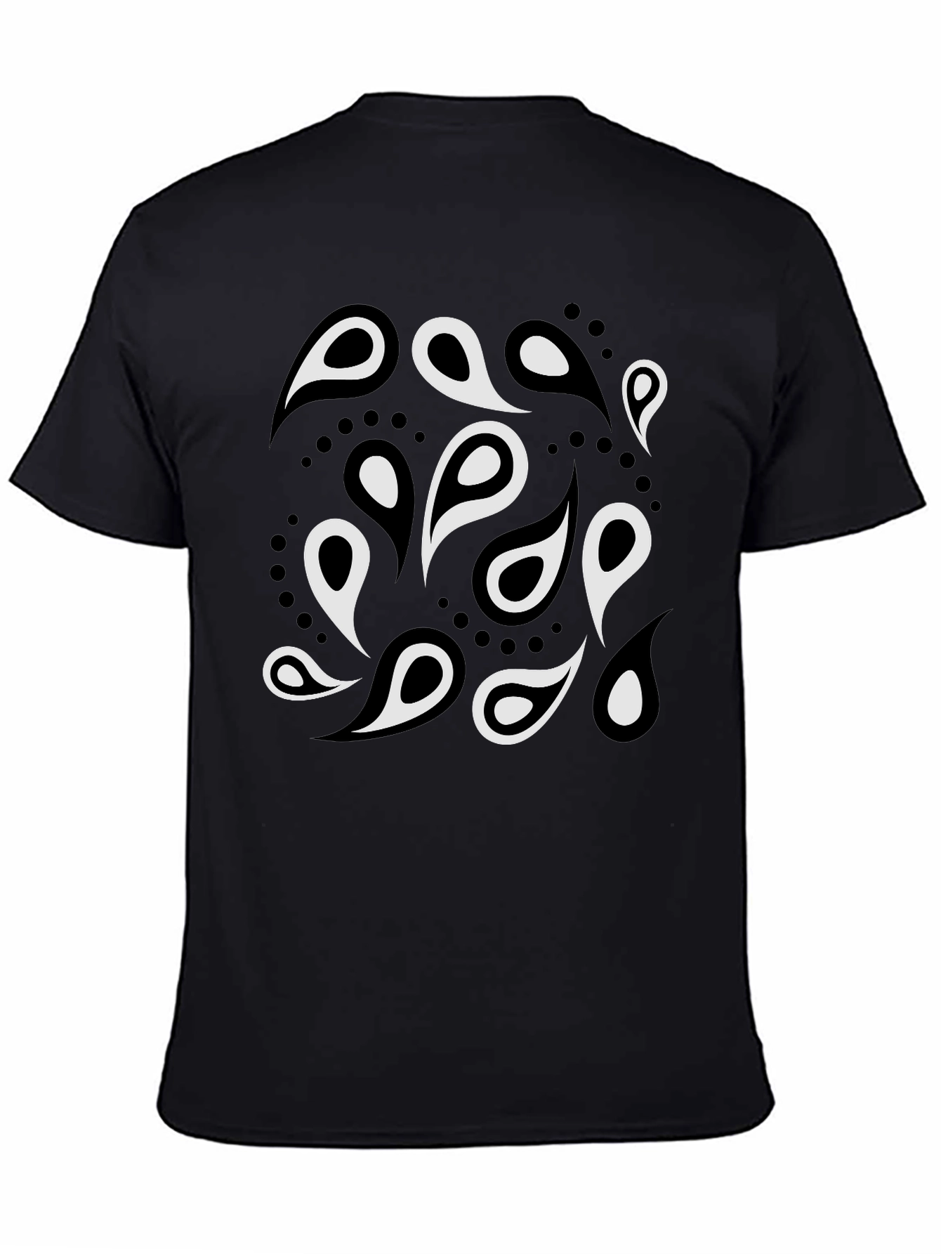 Black Paisley Patterned T-Shirt
