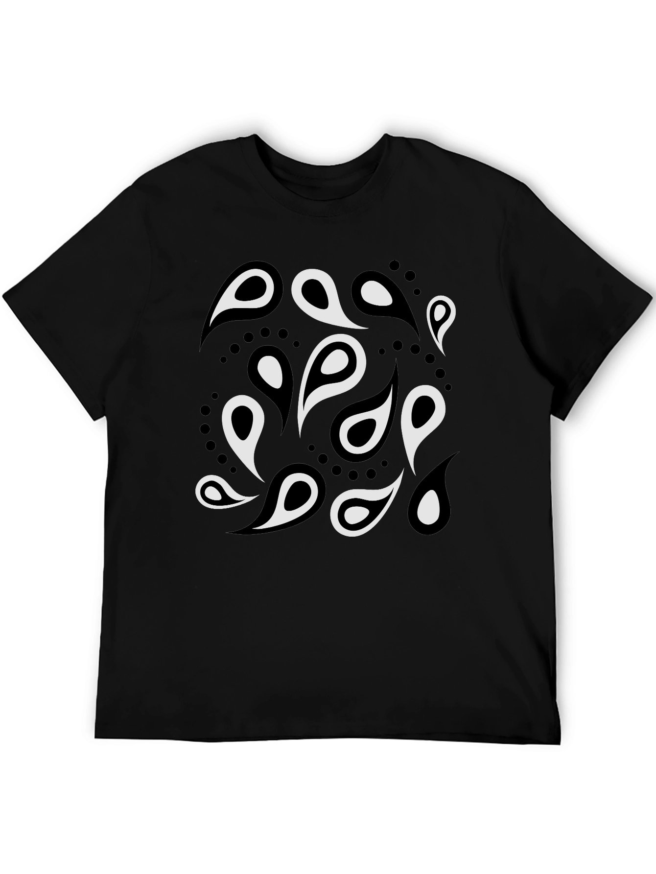 Black Paisley Patterned T-Shirt