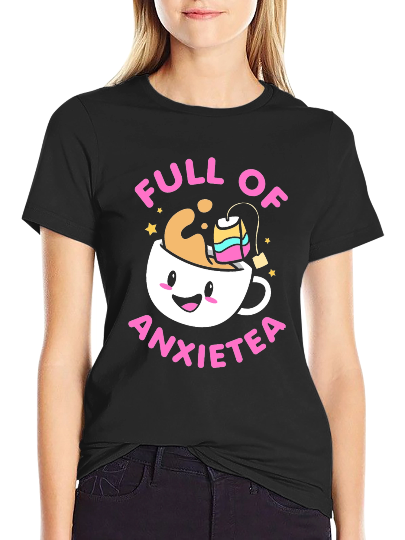 Full of Anxietea Funny Graphic T-Shirt