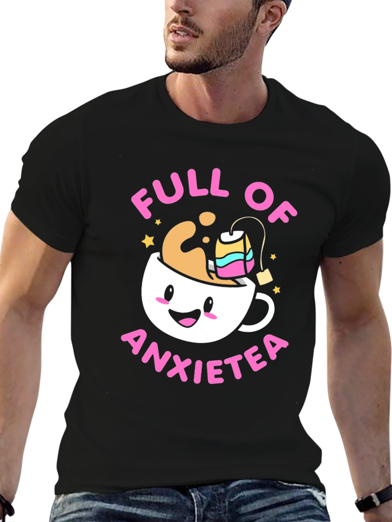 Full of Anxietea Funny Graphic T-Shirt