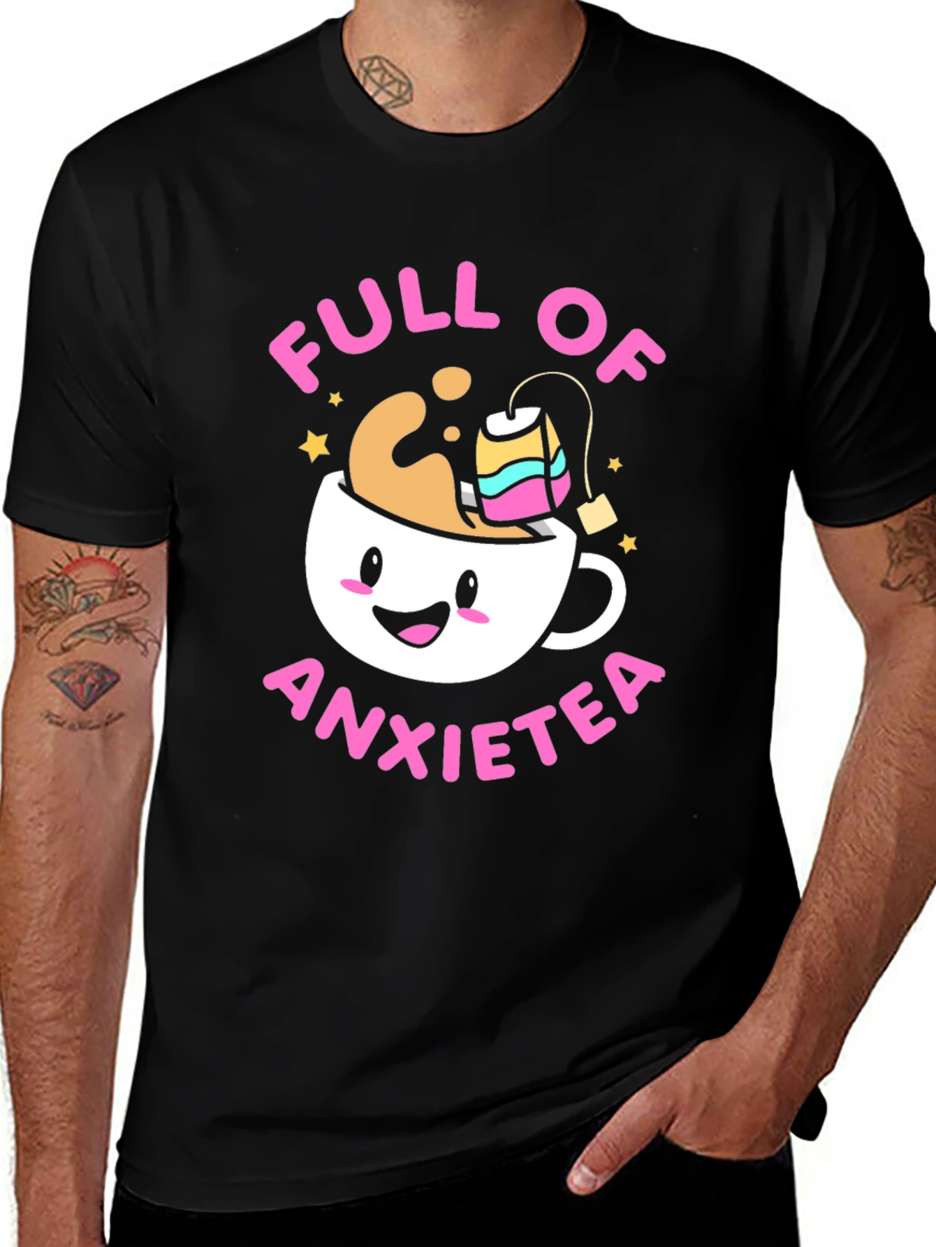 Full of Anxietea Funny Graphic T-Shirt