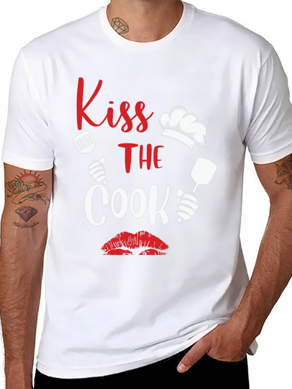 Kiss the Cook Graphic Tee Novelty Cooking Shirt