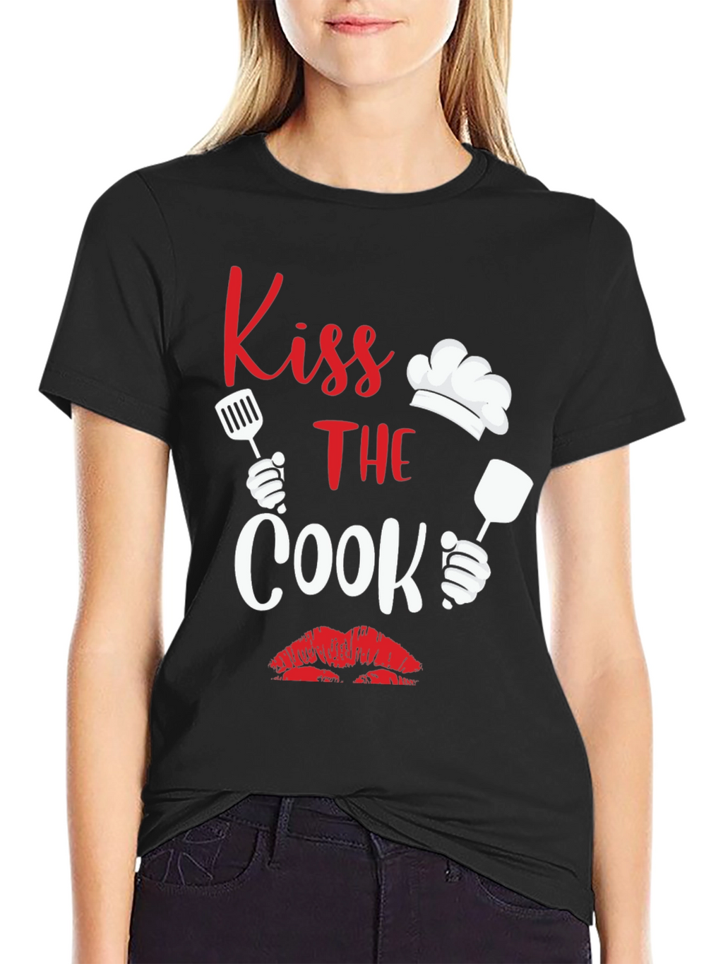 Kiss the Cook Graphic Tee Novelty Cooking Shirt