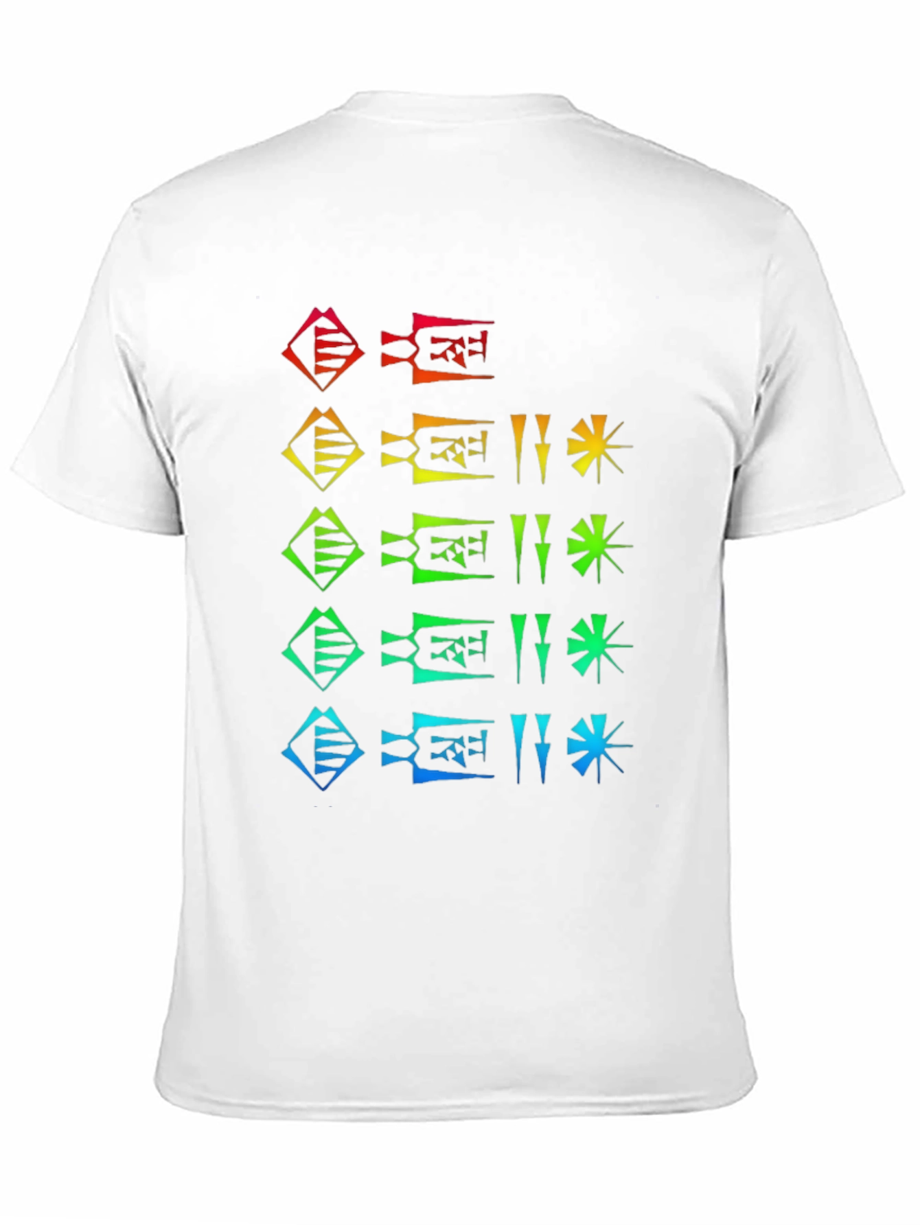 Rainbow Cuneiform Graphic Black T-Shirt