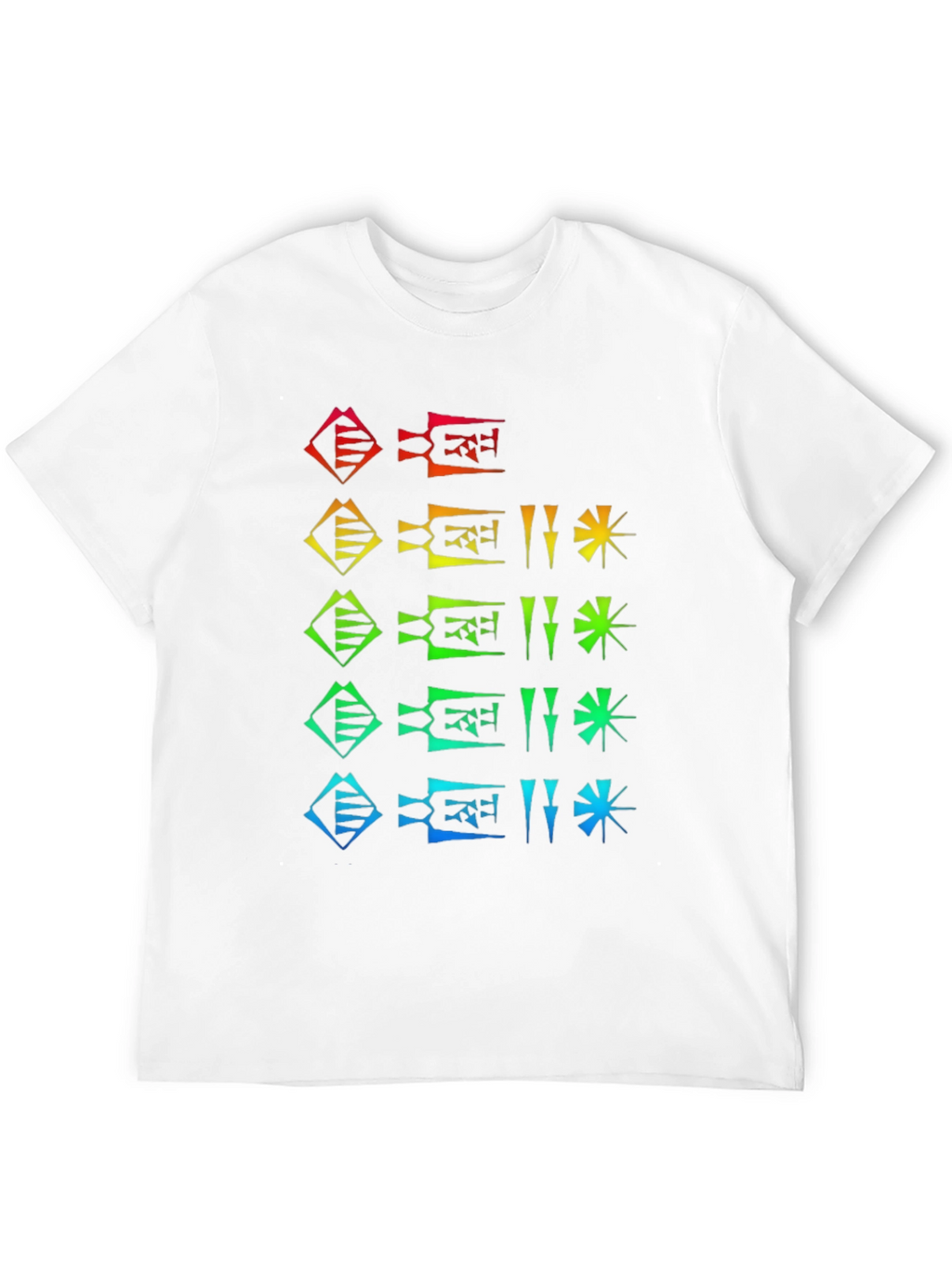 Rainbow Cuneiform Graphic Black T-Shirt