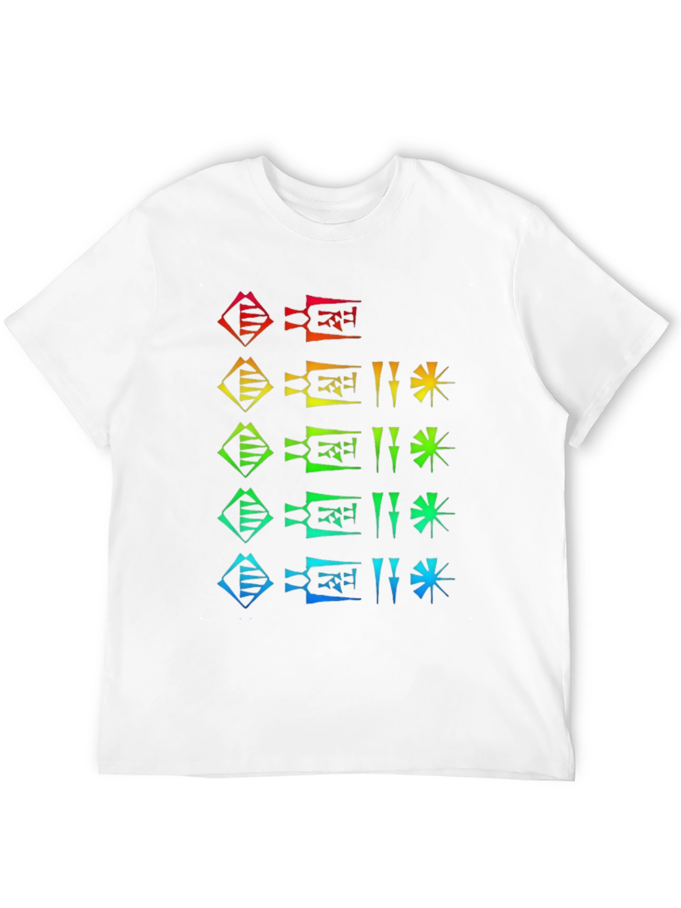 Rainbow Cuneiform Graphic Black T-Shirt