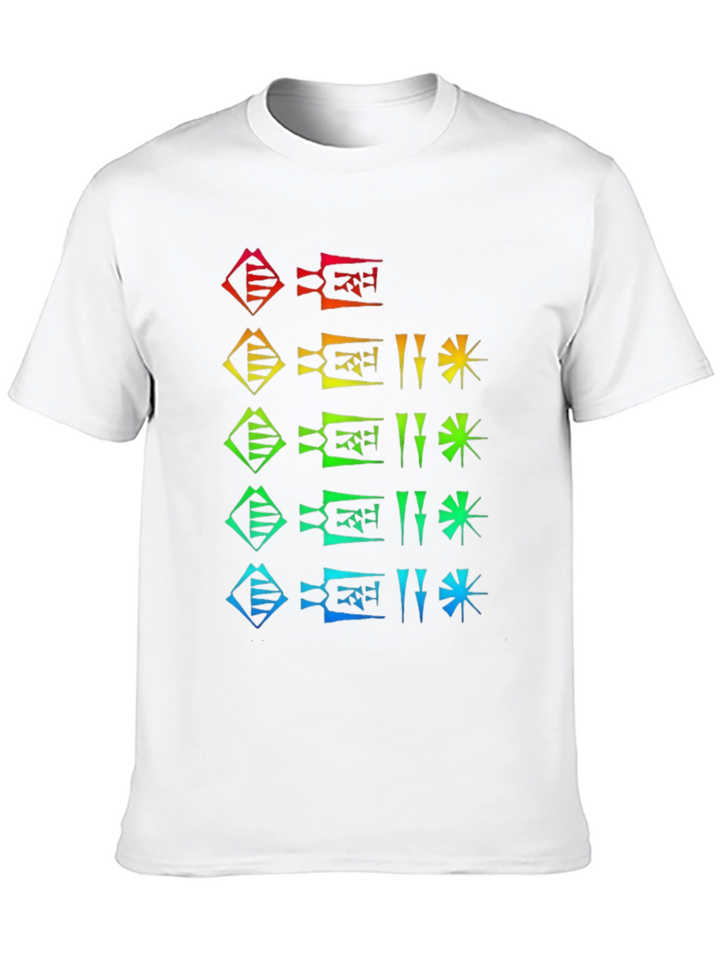 Rainbow Cuneiform Graphic Black T-Shirt
