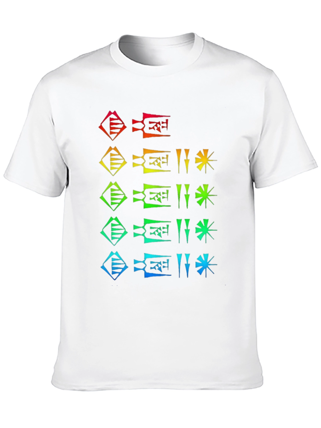 Rainbow Cuneiform Graphic Black T-Shirt