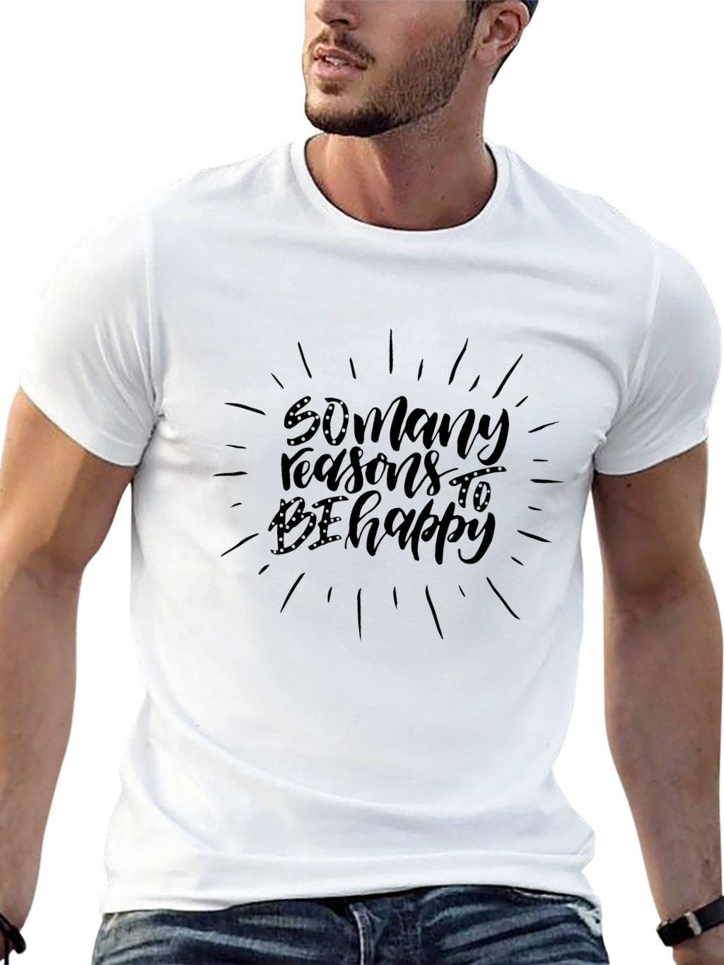 Reasons to be Happy Black Graphic Tee