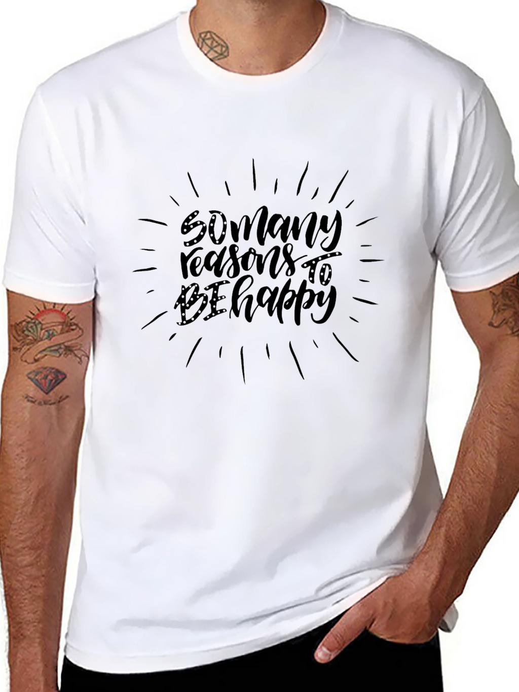 Reasons to be Happy Black Graphic Tee
