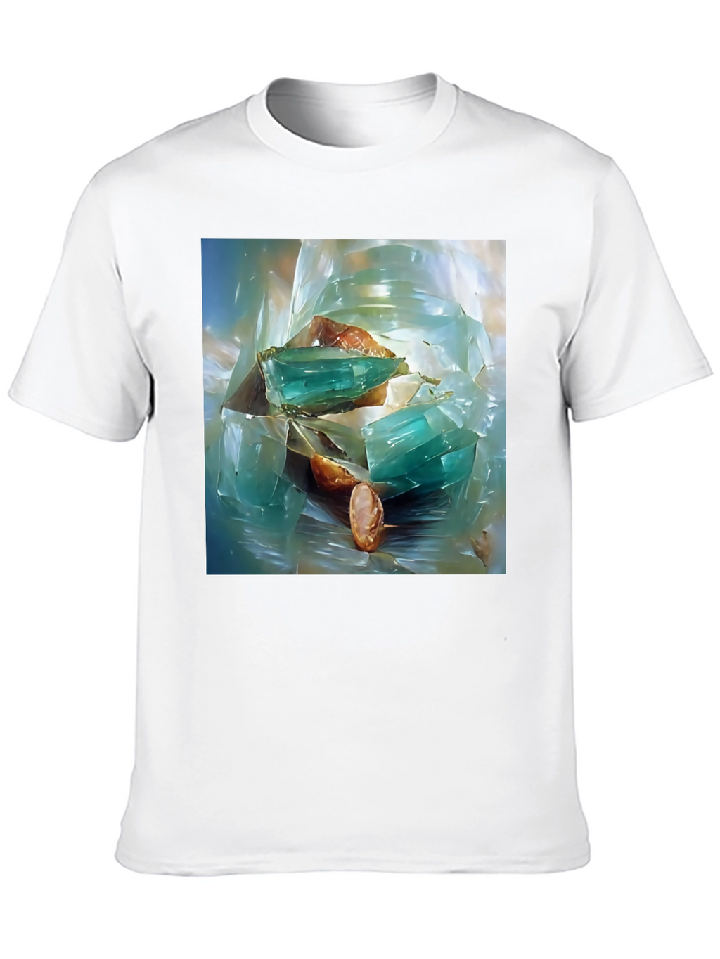 Abstract Gemstone Print Black T-Shirt