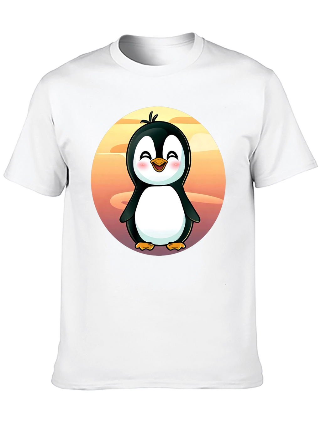 Cute Penguin Graphic Tee - Black Cotton Shirt