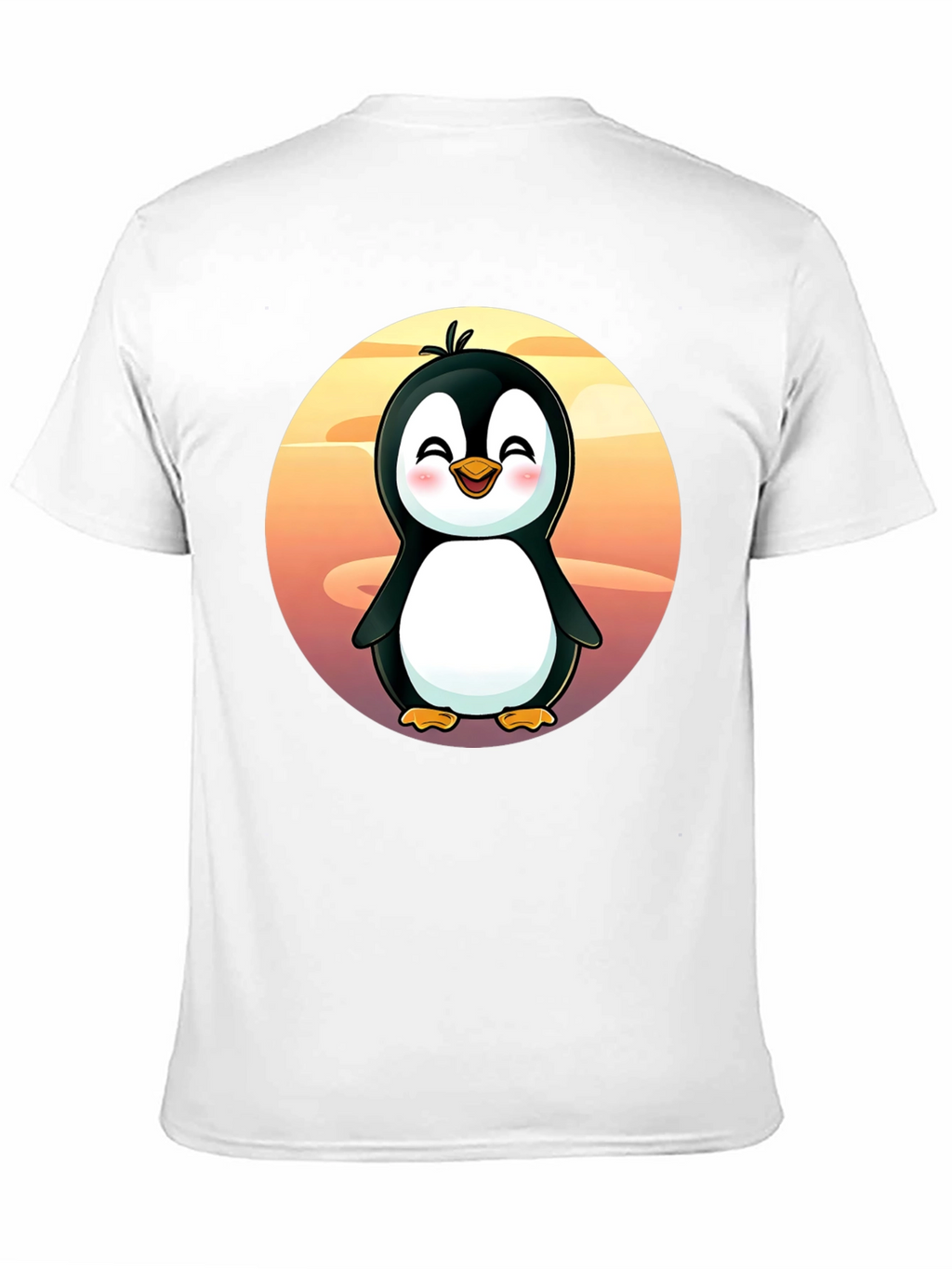 Cute Penguin Graphic Tee - Black Cotton Shirt