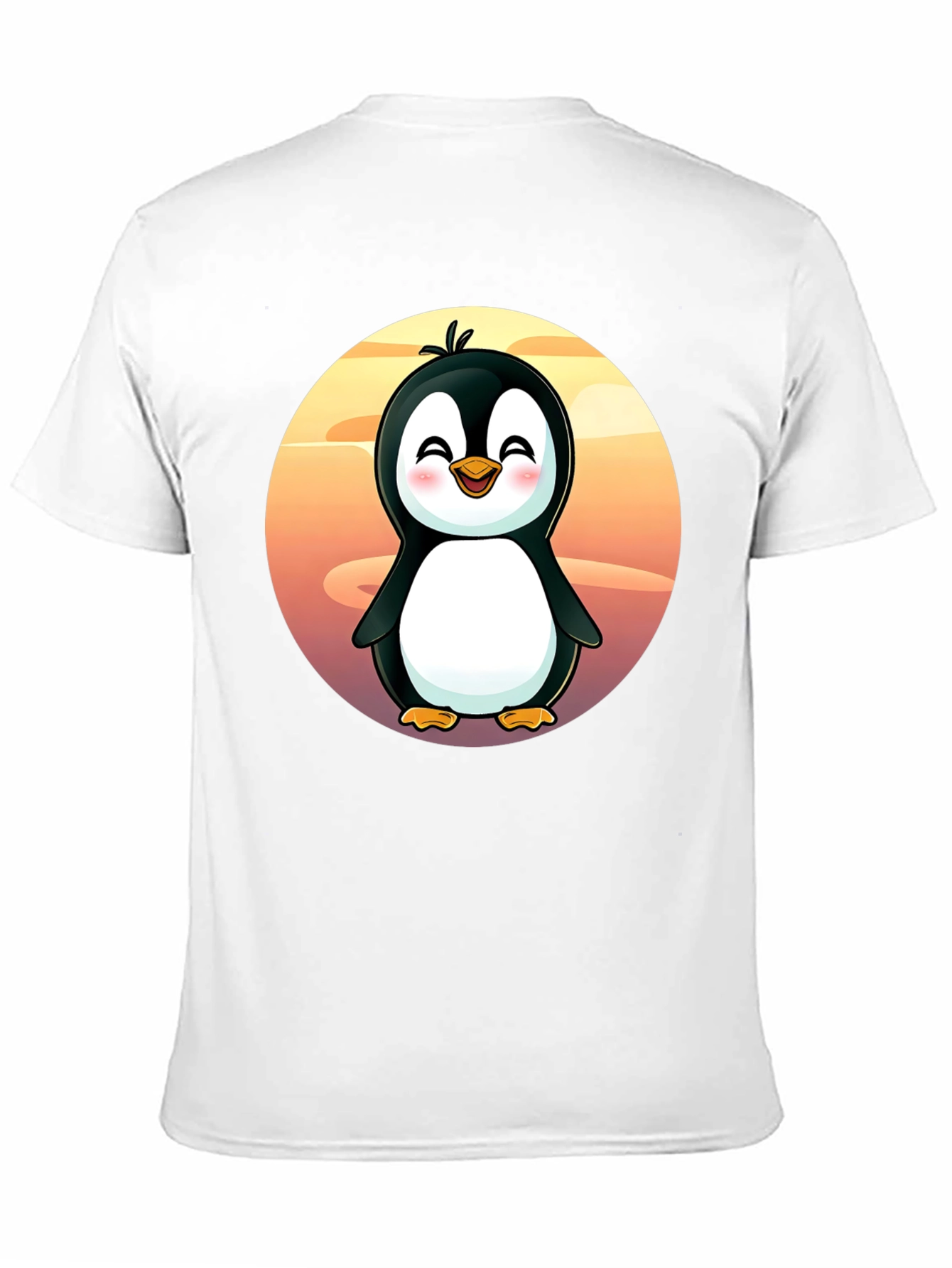 Cute Penguin Graphic Tee - Black Cotton Shirt