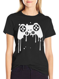 Gaming Controller Graphic Tee - Black Cotton T-Shirt
