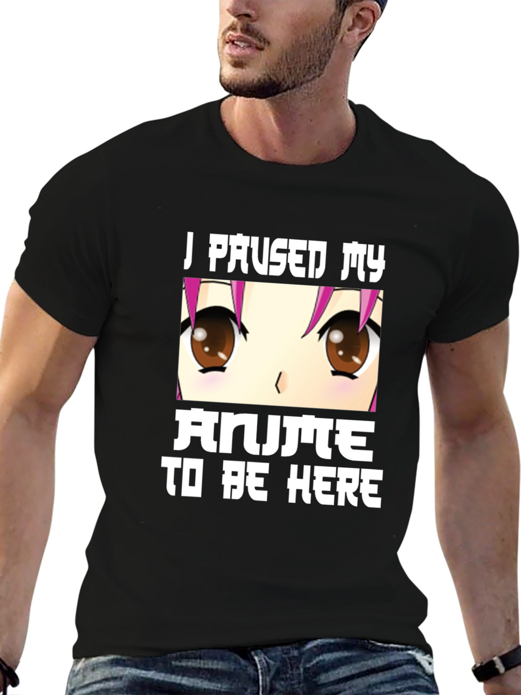Anime Lover Tee: I Paused My Anime Black T-Shirt