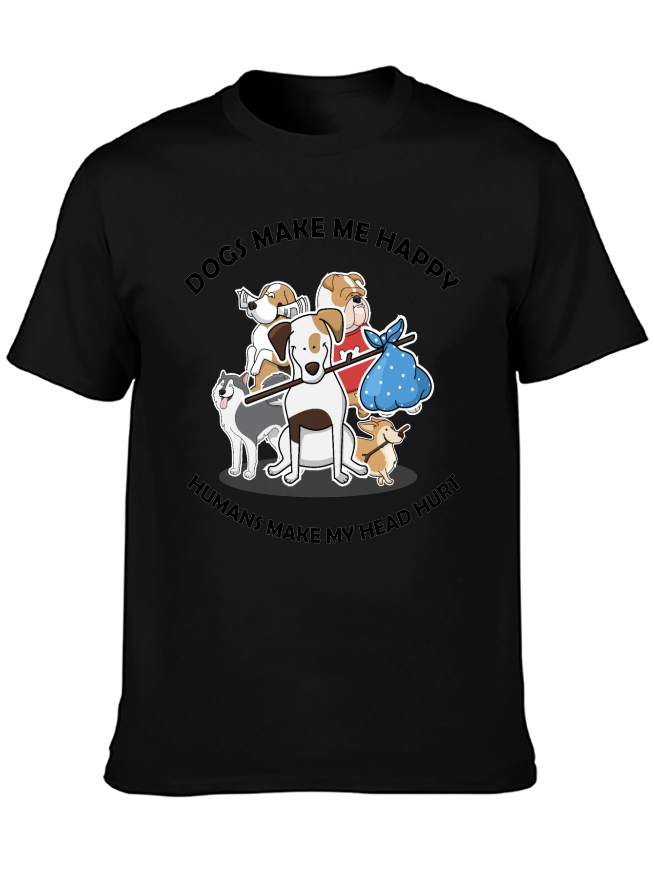 Dogs Make Me Happy Graphic Tee