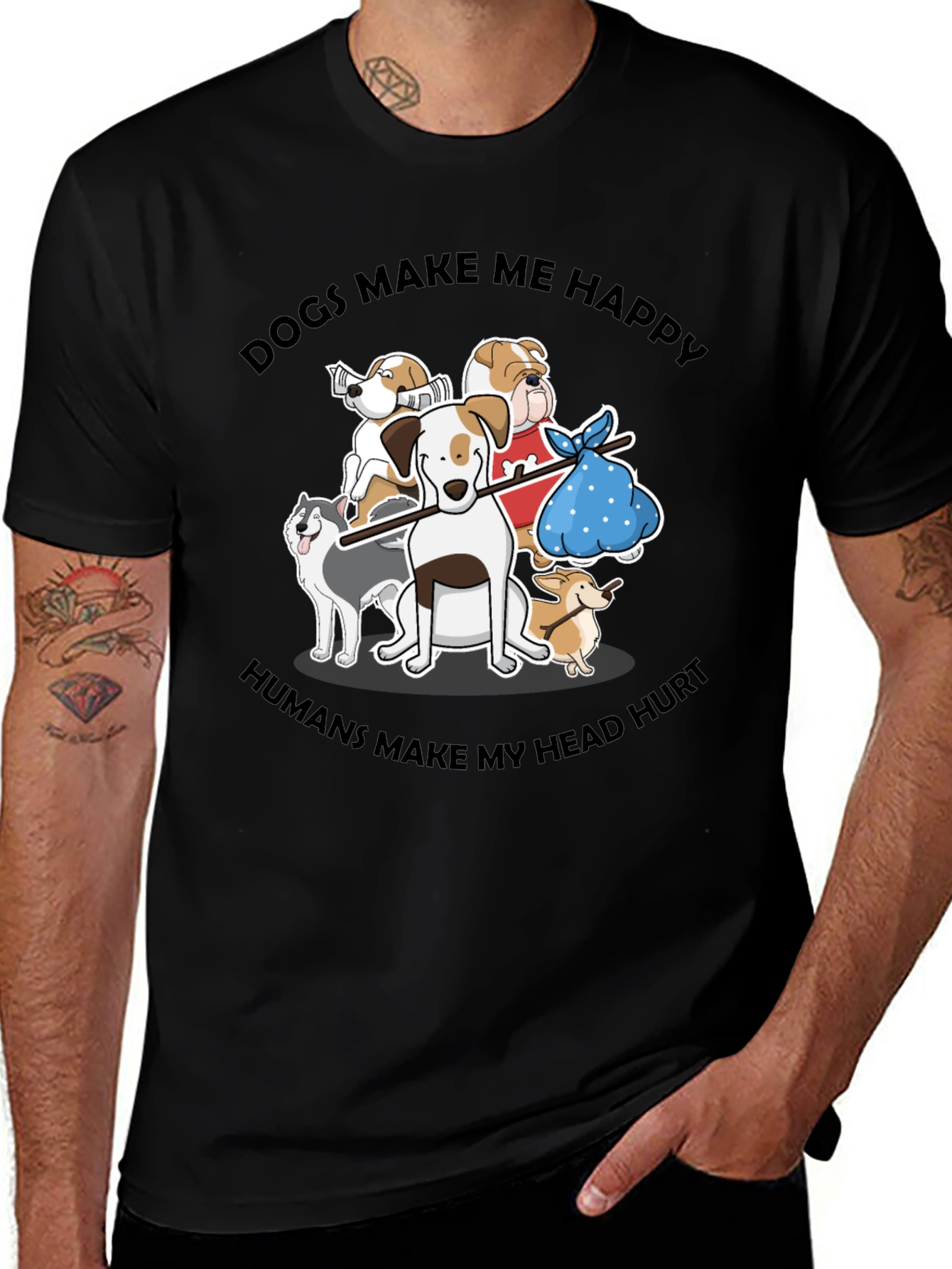 Dogs Make Me Happy Graphic Tee