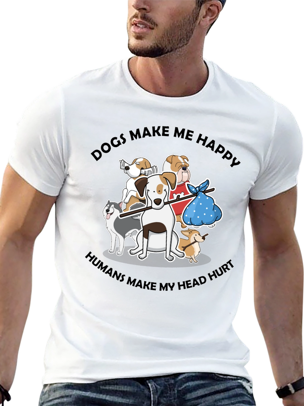 Dogs Make Me Happy Graphic Tee