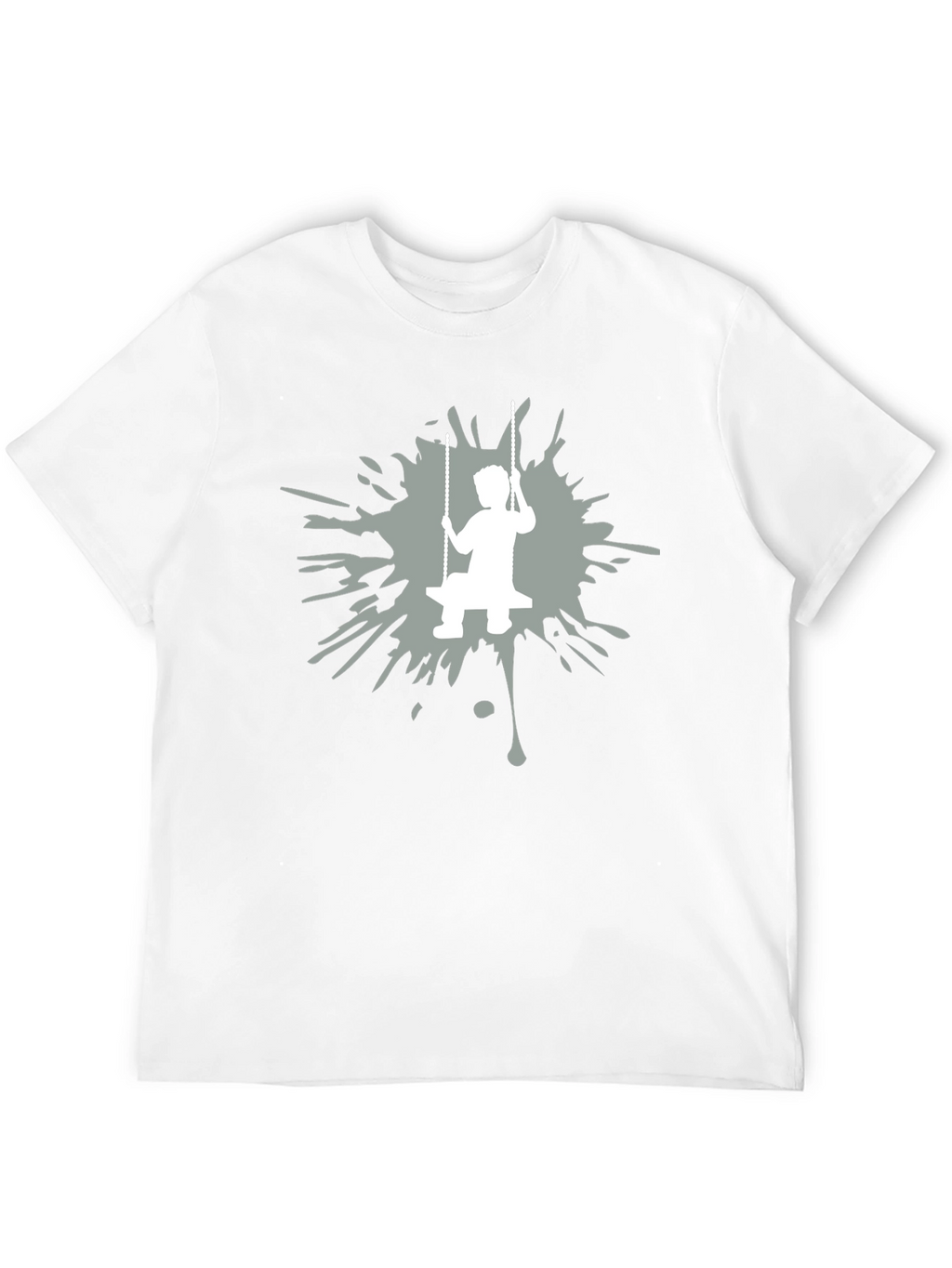 Boy on Swing Graphic Tee - Black Cotton Blend