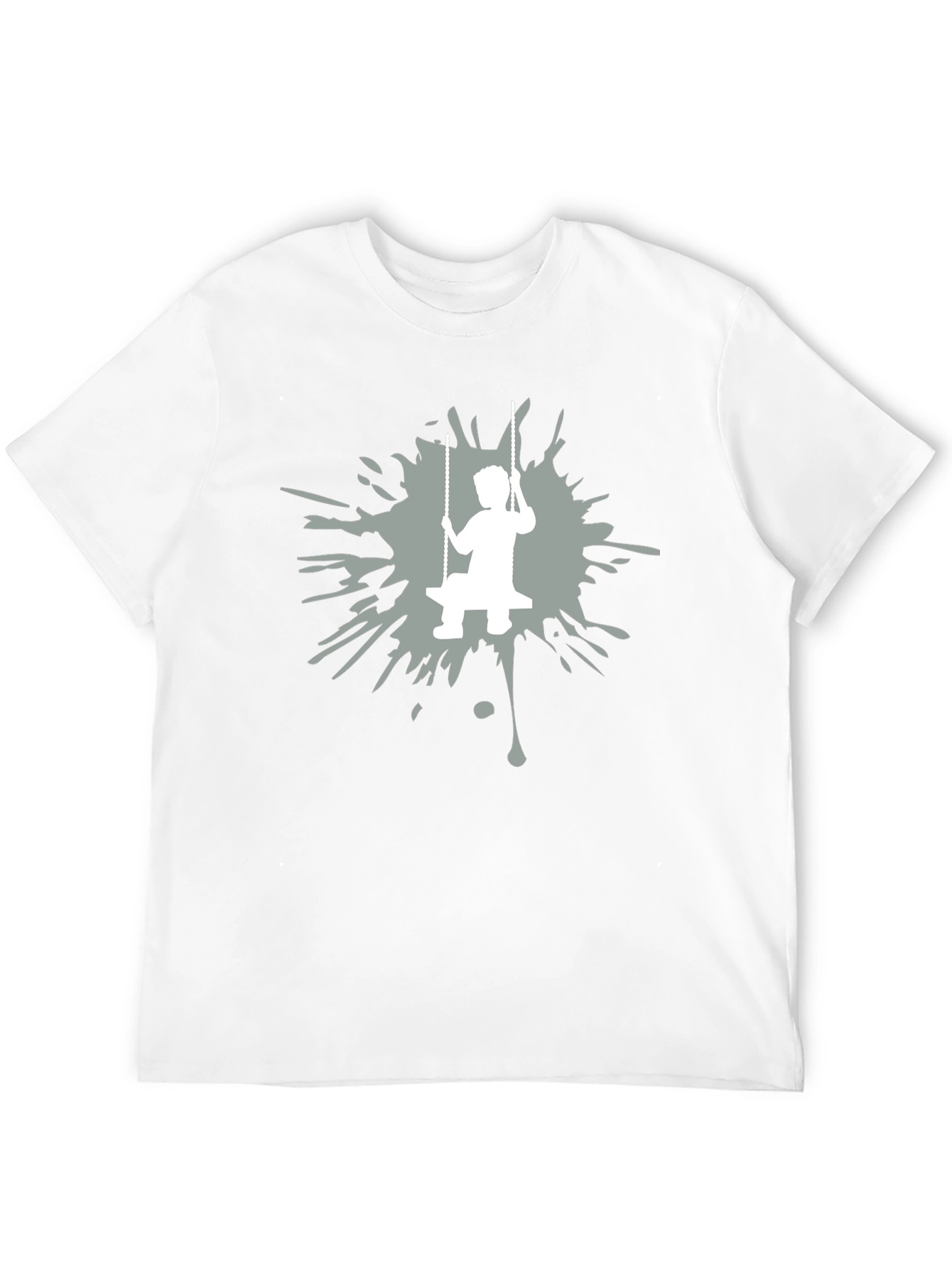 Boy on Swing Graphic Tee - Black Cotton Blend