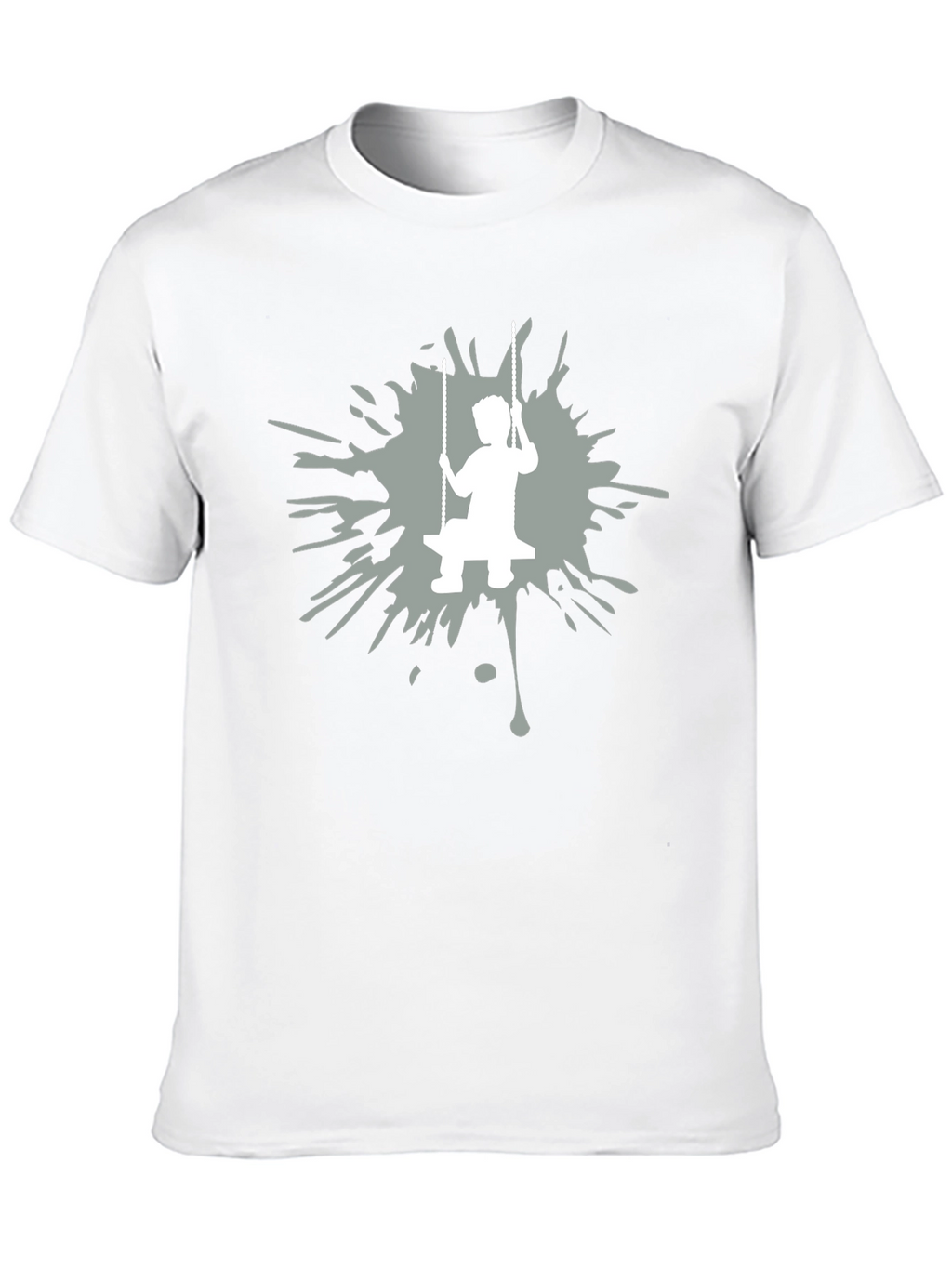 Boy on Swing Graphic Tee - Black Cotton Blend