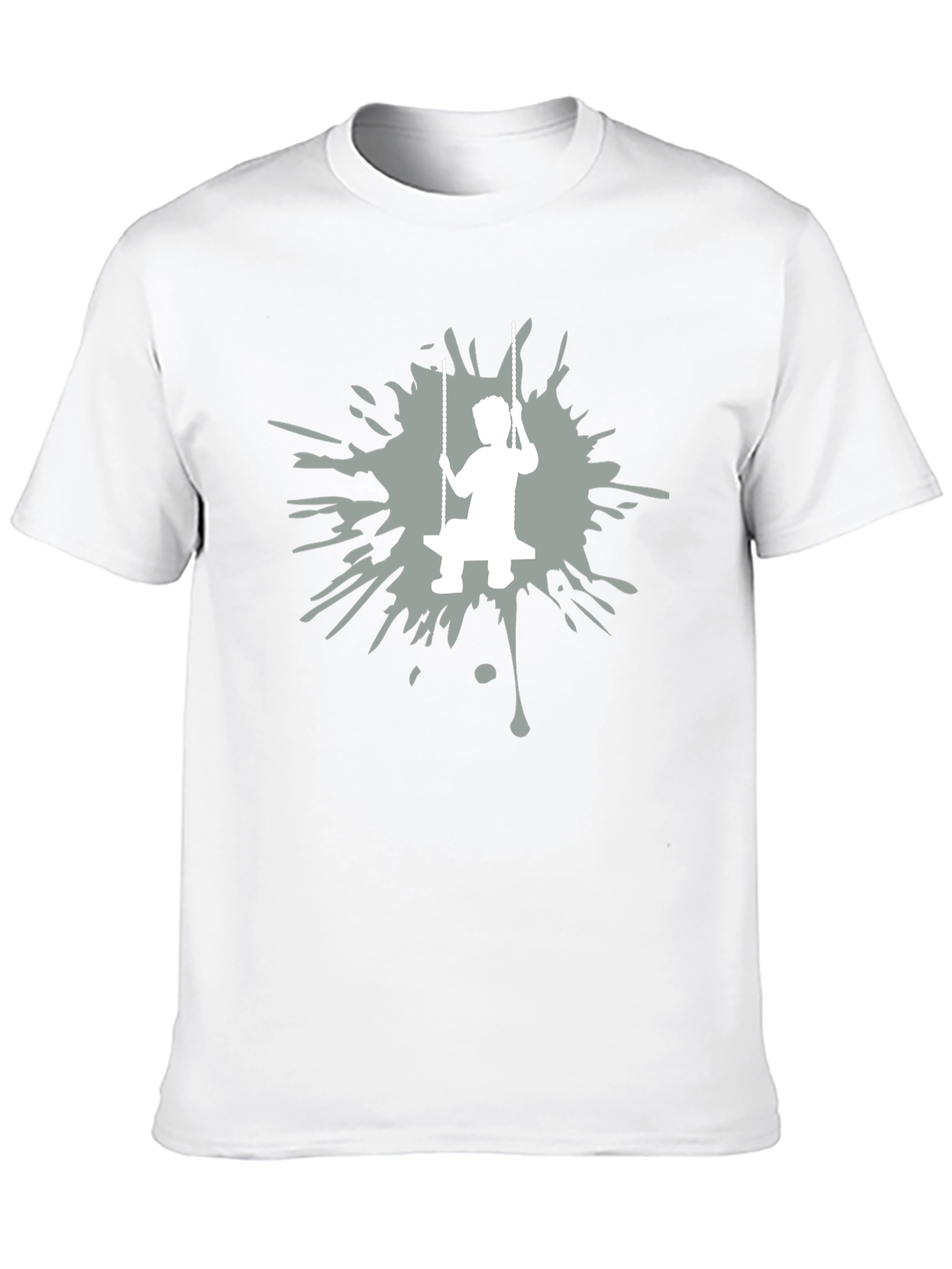 Boy on Swing Graphic Tee - Black Cotton Blend