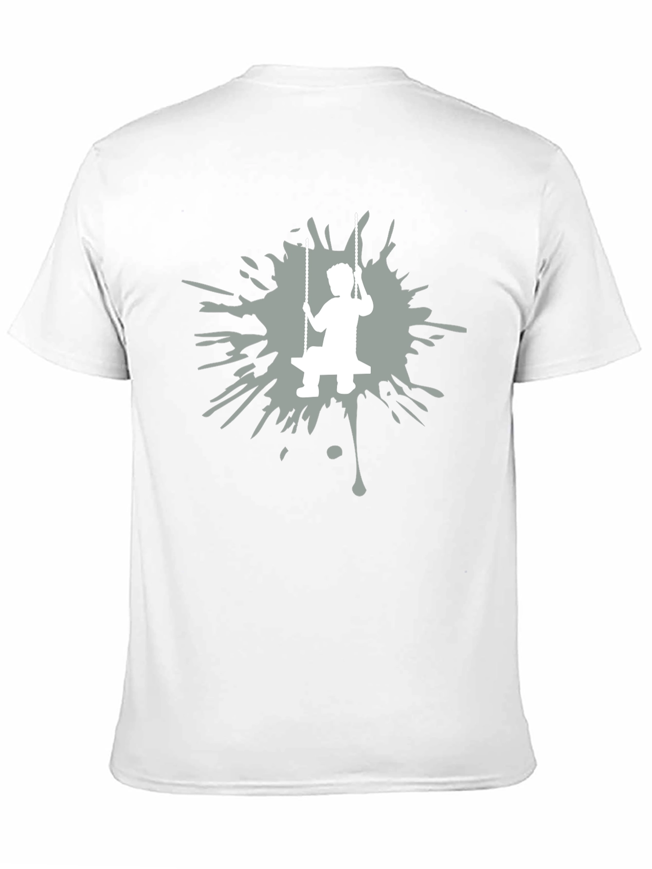 Boy on Swing Graphic Tee - Black Cotton Blend